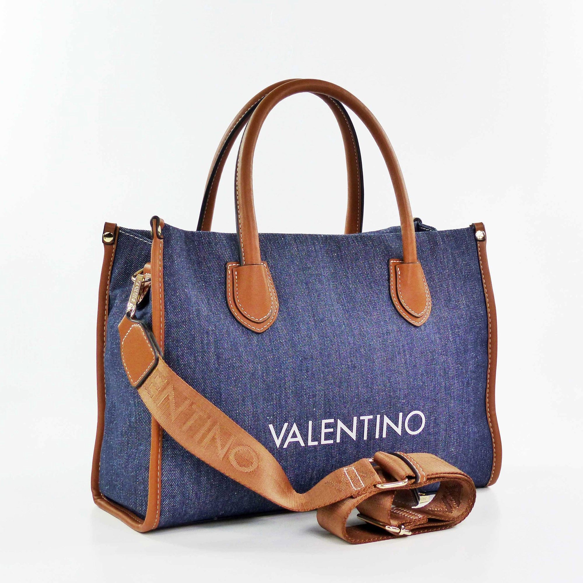 VALENTINO BAGS Handtasche LEITH RE VBS7QH01D-DENIM/CUOIO