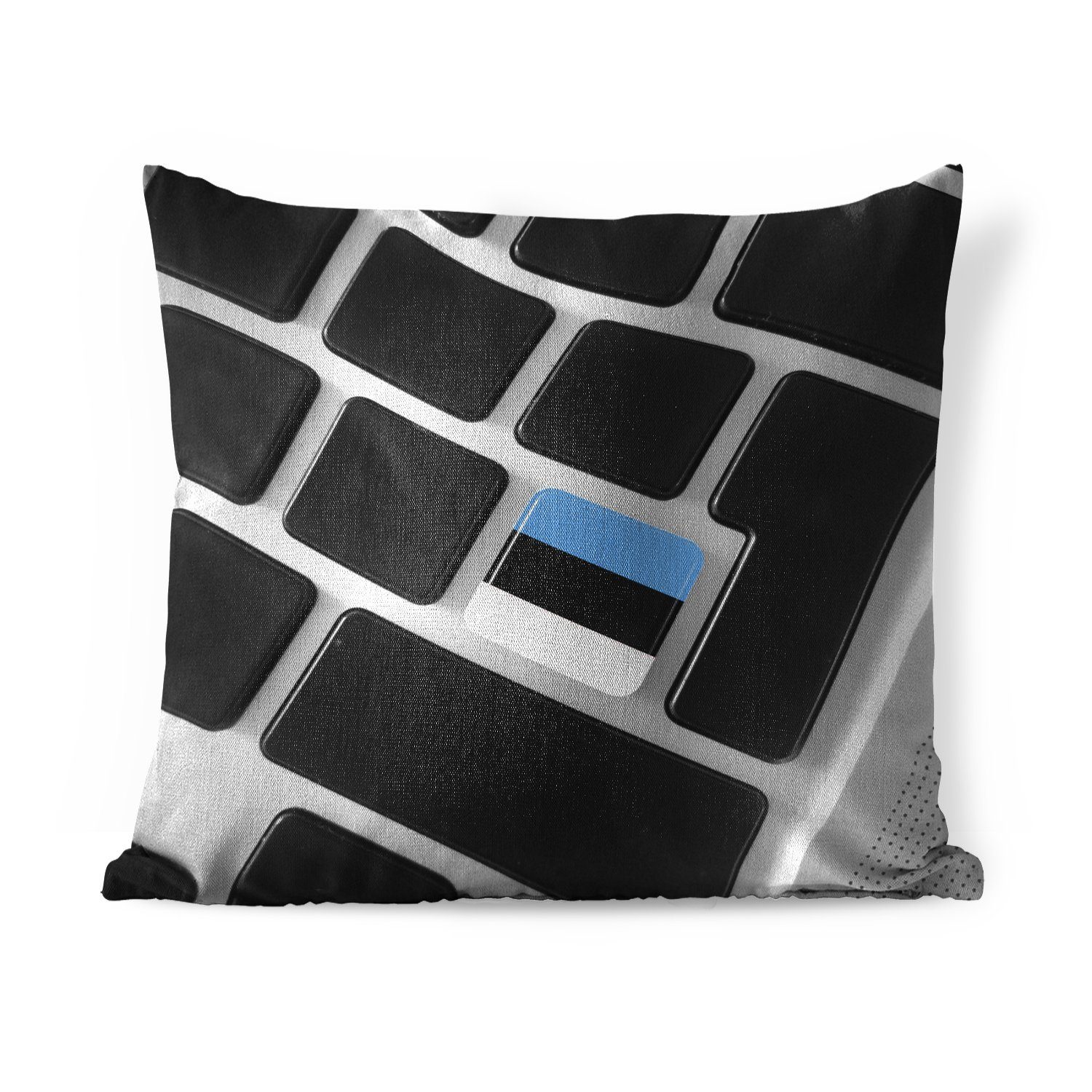 MuchoWow Dekokissen Die Flagge von Estland auf einer Tastatur, Zierkissen mit Füllung für Wohzimmer, Schlafzimmer, Deko, Sofakissen