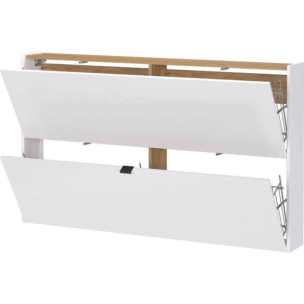 Lomadox Schuhschrank ABERDEEN-01 140 cm breit, in weiß mit Eiche, wandhänge günstig online kaufen