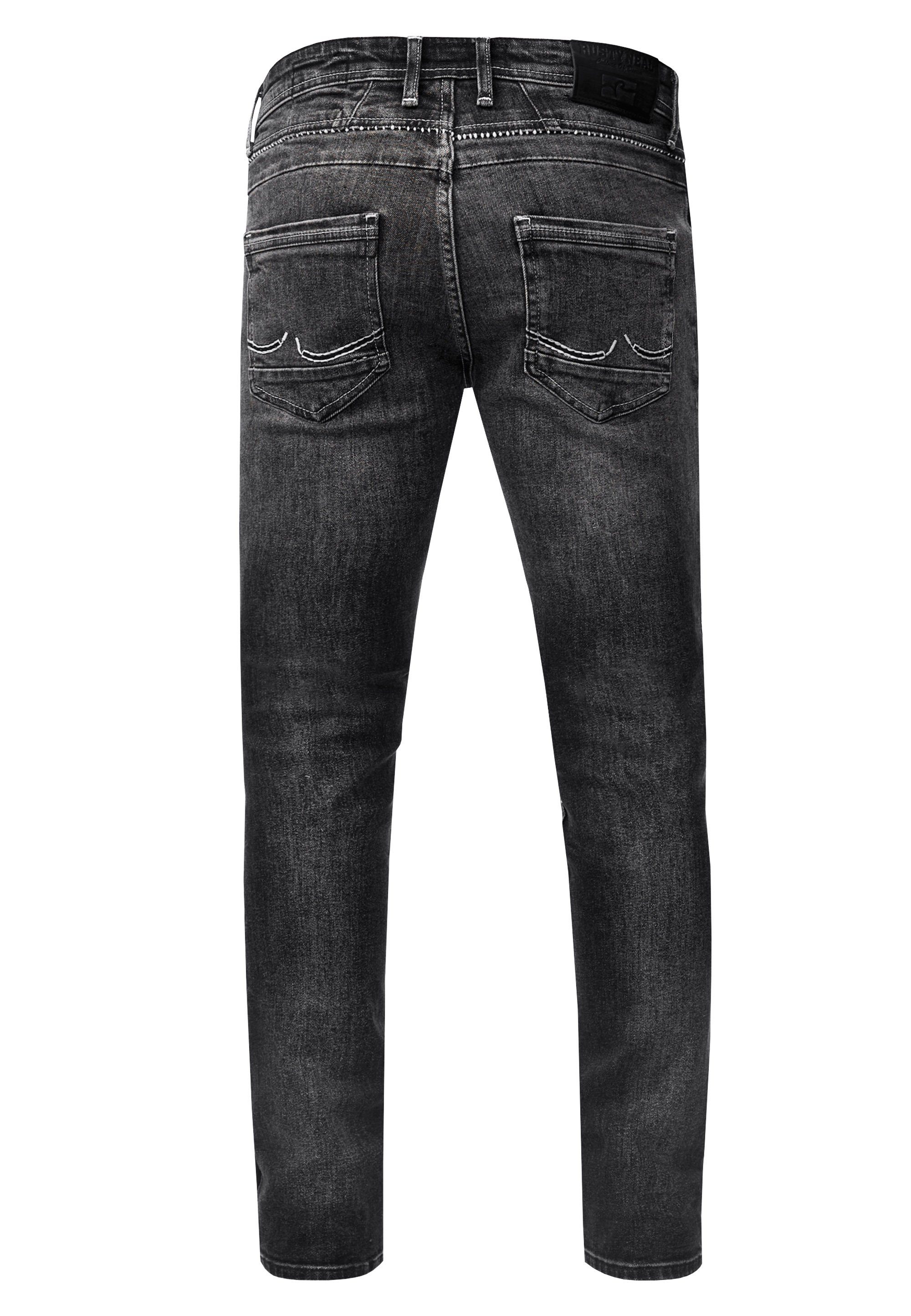 Rusty dunkelgrau modischen Neal MISATO im Slim-fit-Jeans Used-Look