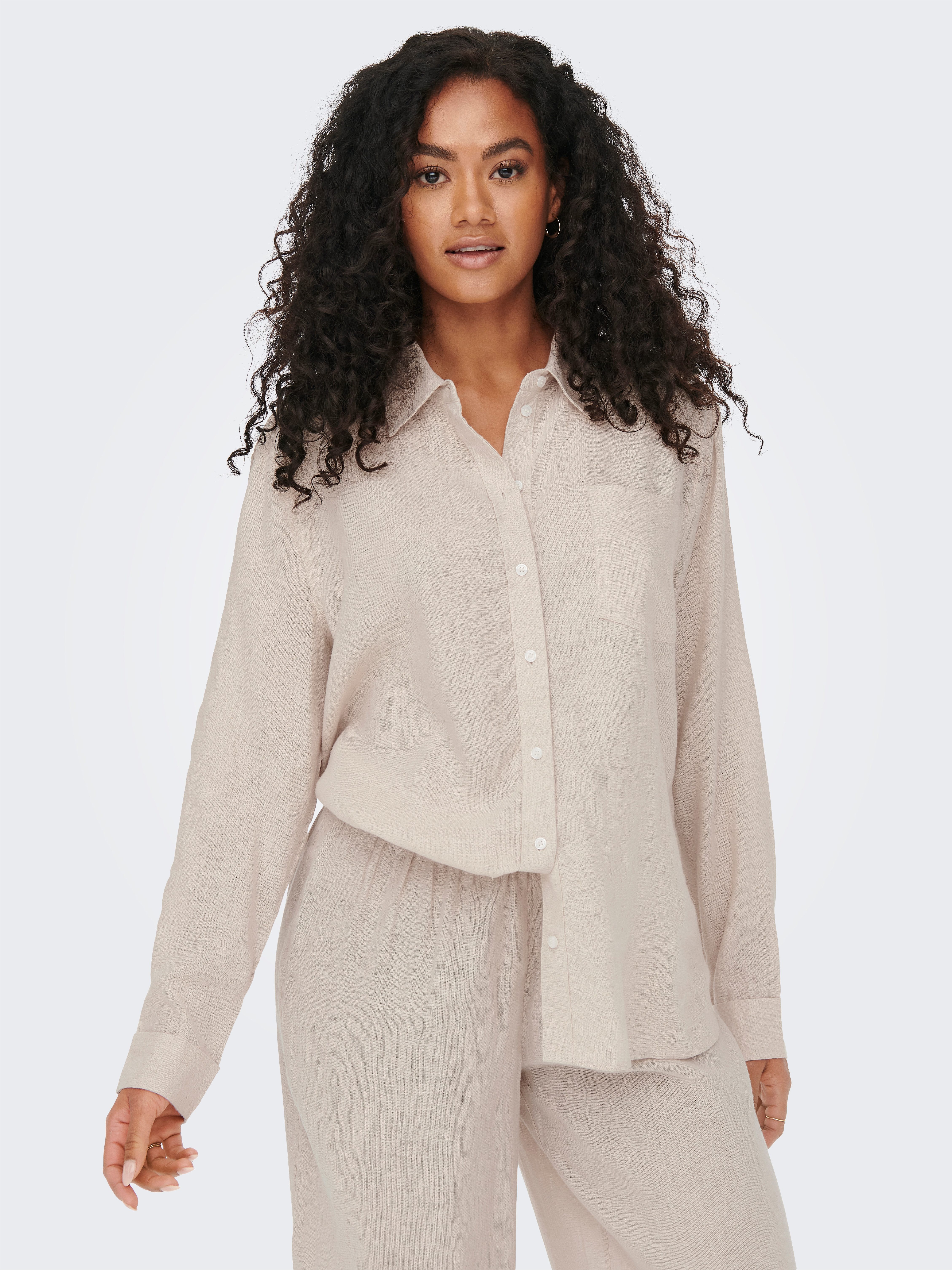 ONLY Longbluse ONLTOKYO L/S LINEN BLEND SHIRT mit Leinen günstig online kaufen