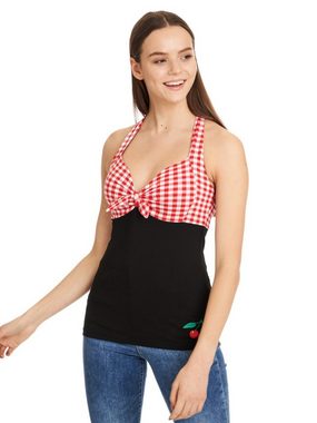 Pussy Deluxe Neckholdertop Red Plaid