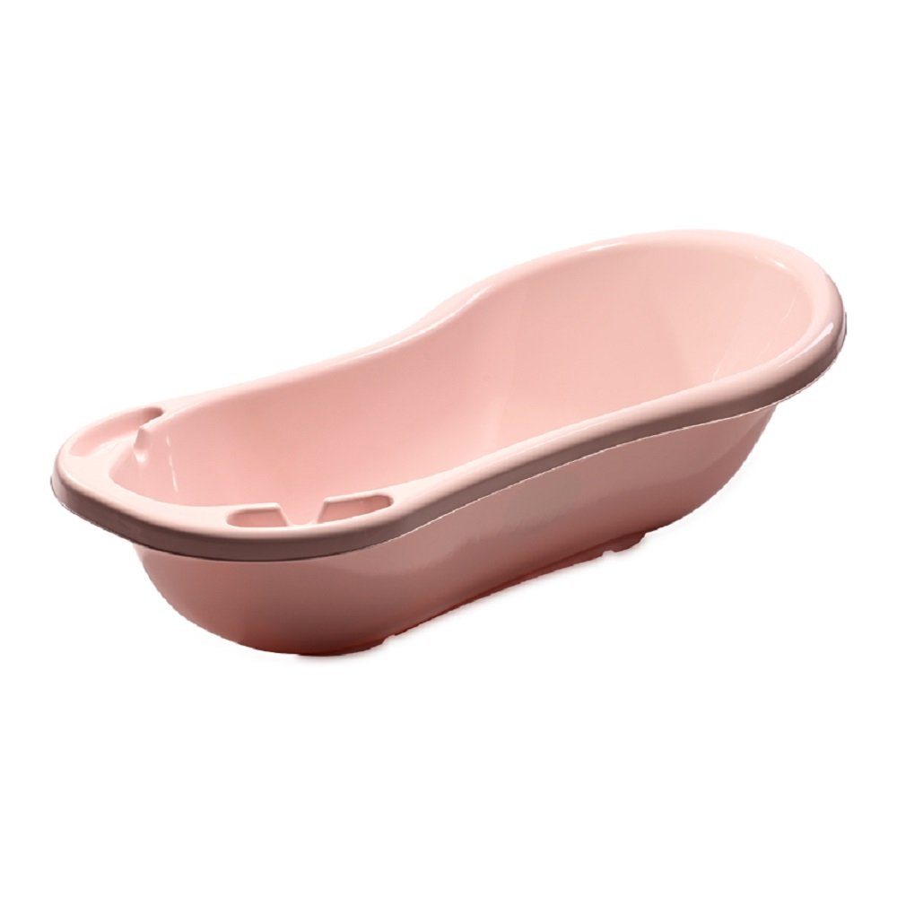 Lorelli Babybadewanne Baby Badewanne 100 cm, mit Ablagefächern, anatomische Form, Kunststoff rosa Wolke