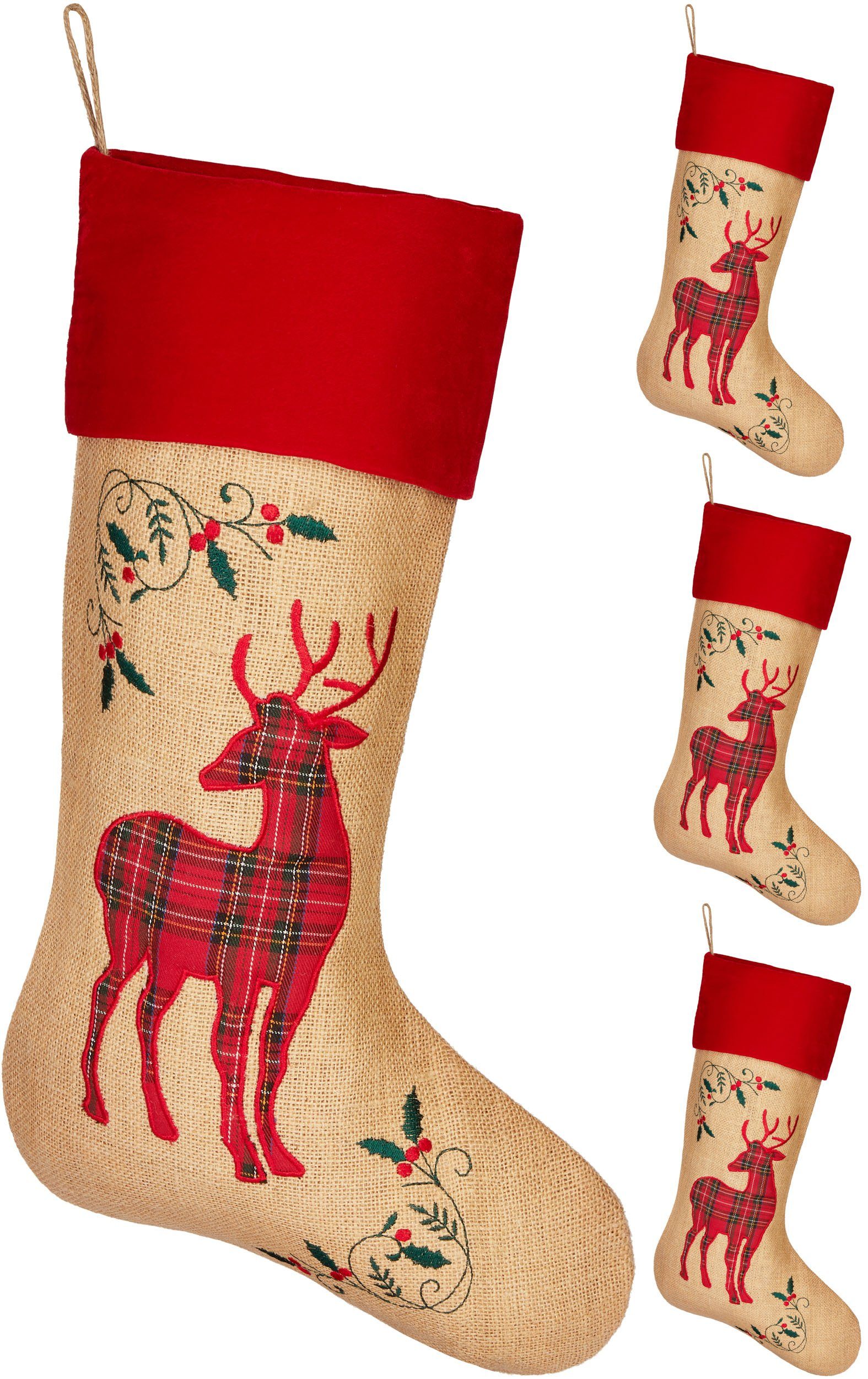 BRUBAKER Nikolausstiefel Weihnachtsstrumpf zum Befüllen und günstig online kaufen