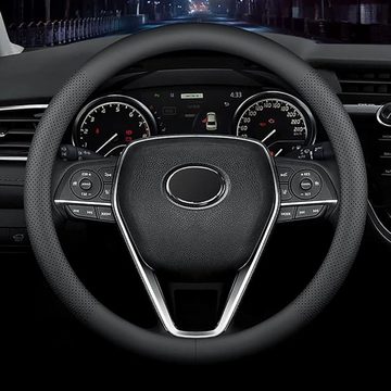 CoolBlauza Lenkradbezug Car Steering Wheel Cover, Ø 39,00 - 37,00 cm, (1-tlg., Mode Anti-Rutsch-Kunstleder Auto Innenraum), (ca. 38 cm) Universal