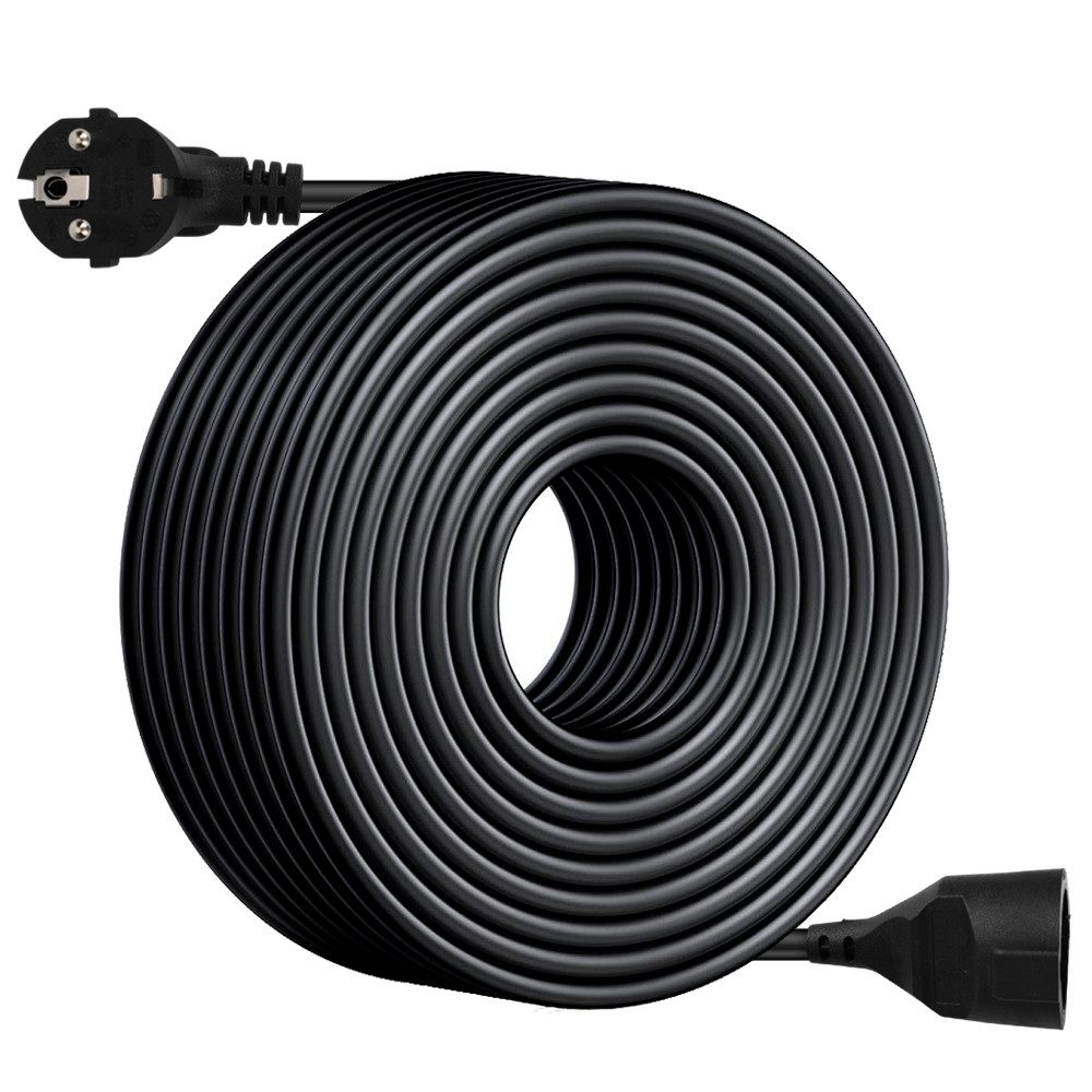 AKKEE Stromkabel Verlängerung für den Außenbereich Outdoor 30m Verlängerungskabel, H05VV-F3G Mit Stecker