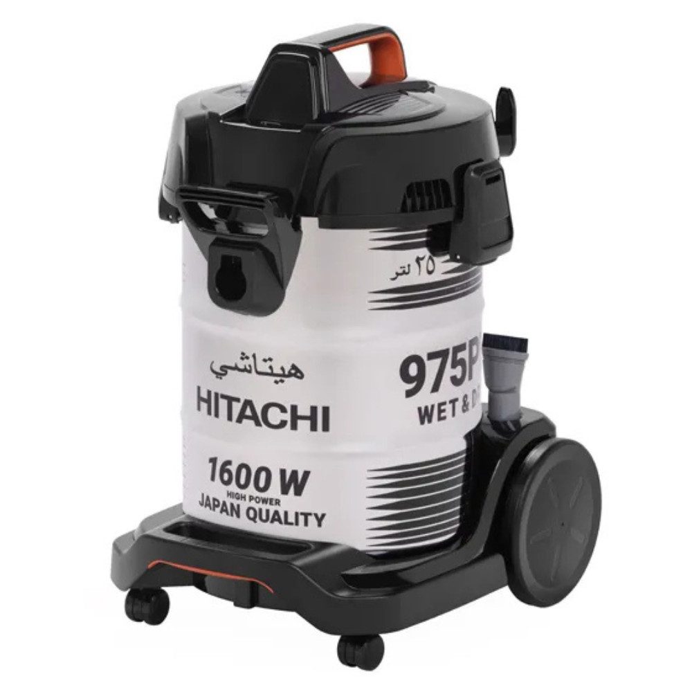Hitachi Bodenstaubsauger CV 975 PW, 3-in-1 Profi-Nass- & Trockensauger, 25L Edelstahl-Tank, 1600 W, beutellos, 3-in-1 Funktion (Nass/Trocken/Gebläse), rostfreier Behälter, 25L