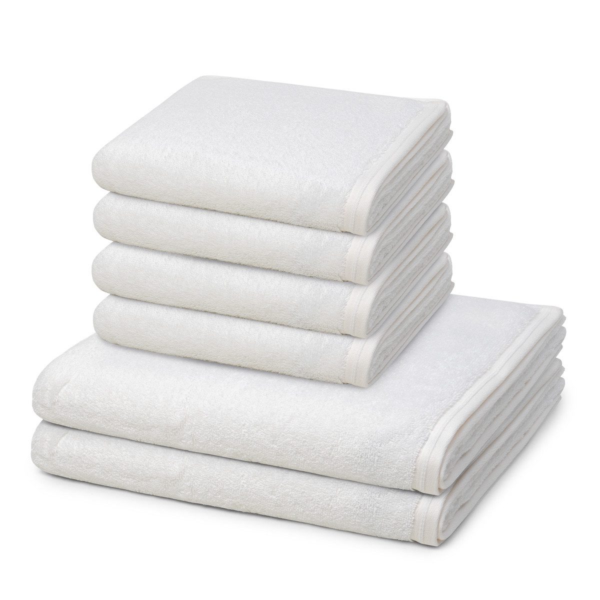 Vossen Handtuch Set Vegan Life, Frottee (Spar-Set, 6-St), 4 X Handtuch 2 X Duschtuch im Set - Baumwolle - Saugstark