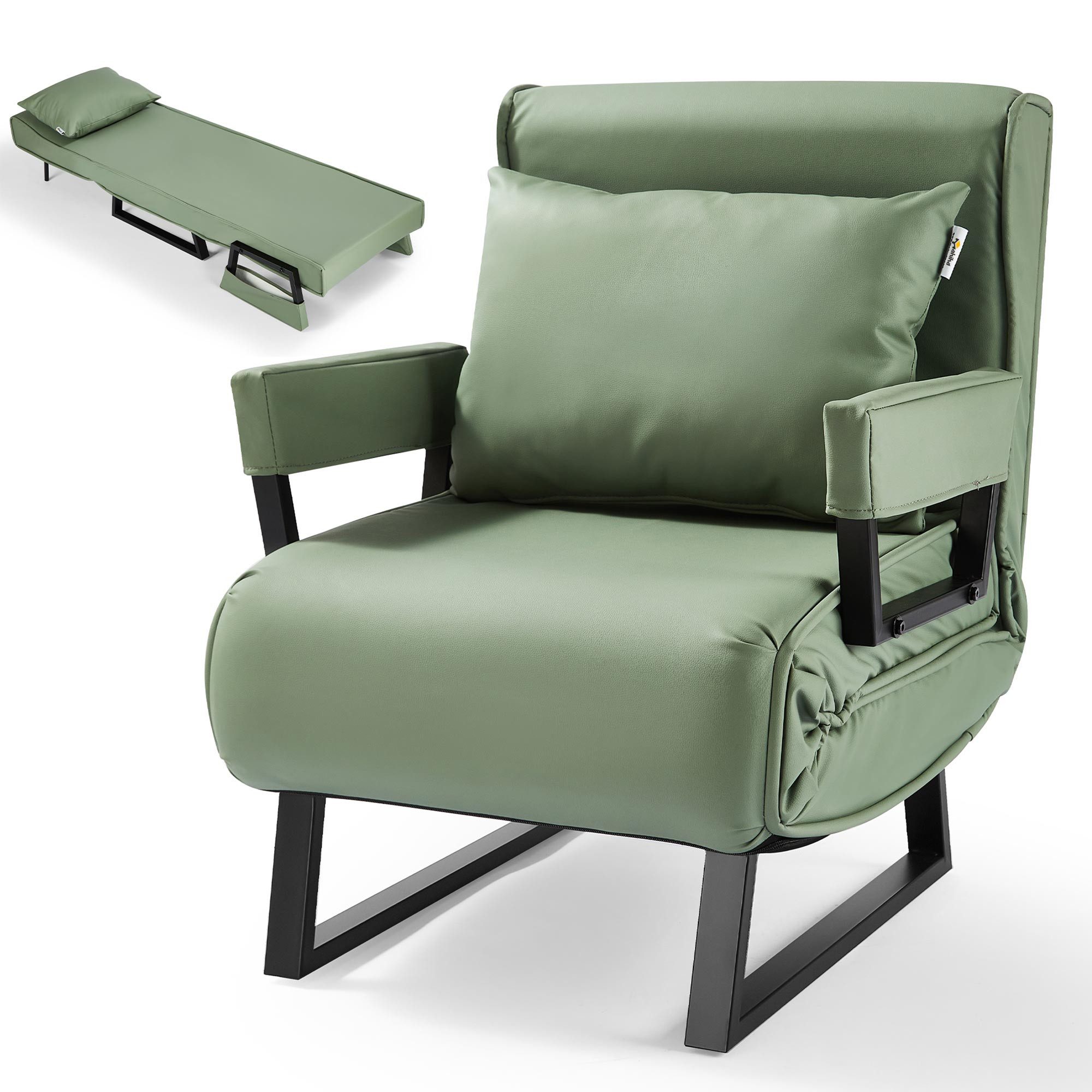 Makika Relaxliege Schlafsessel Schlafsofa Rio Kunstleder klappbar in