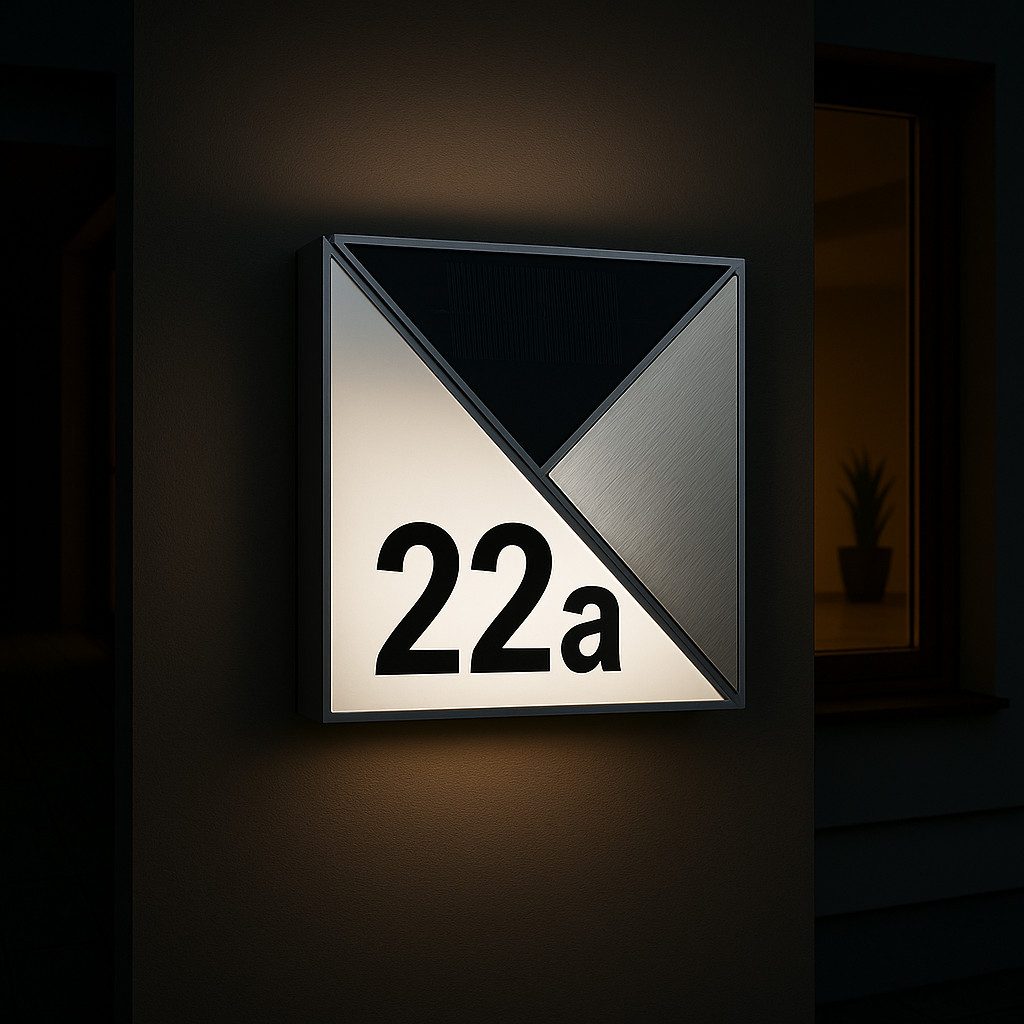 MeLiTec LED Außen-Wandleuchte Solar-Hausnummer mit Nummernset, Solar, LED f günstig online kaufen