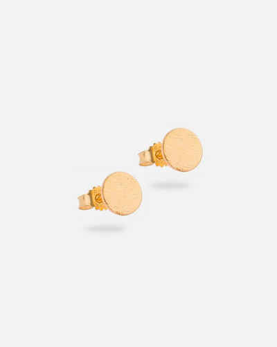 Pernille Corydon Paar Ohrstecker Coin Ohrringe Damen vergoldet - Plättchen Gold rund, Silber 925, 18 Karat vergoldet