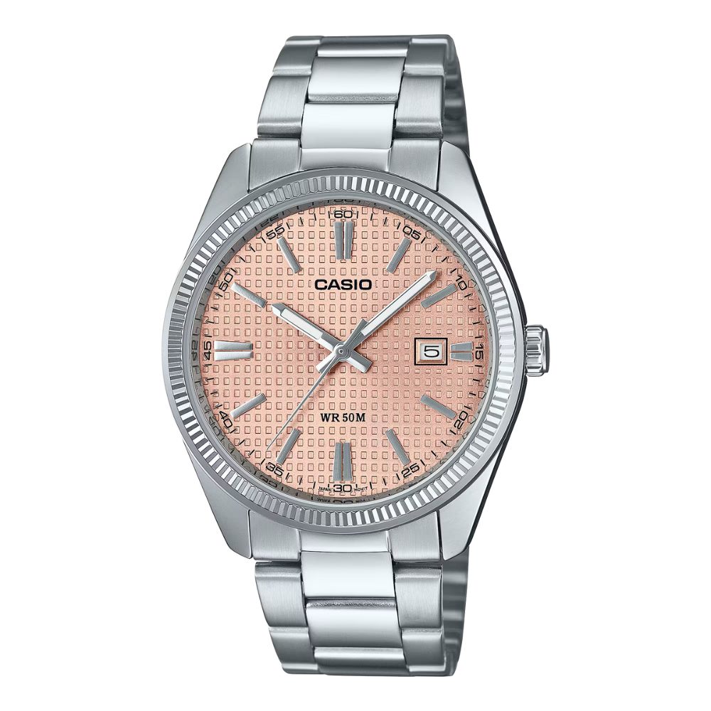 CASIO TIMELESS COLLECTION Quarzuhr MTP-1302PE-4AVEF, Casio, Rosa, Herren, Edelstahl