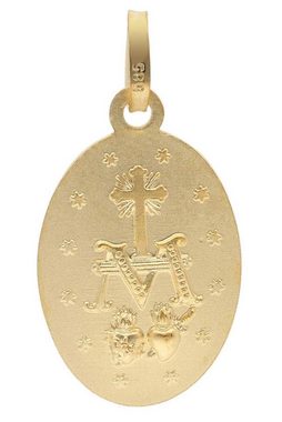 trendor Runder Anhänger Milagrosa Gold 585 (14 Kt) Madonna Medaille