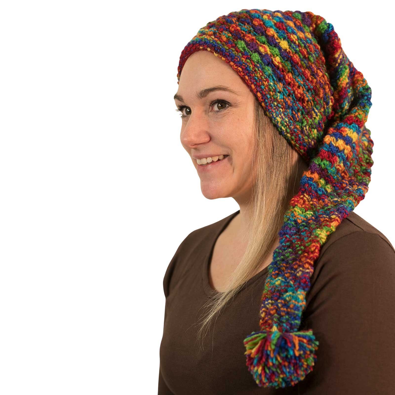 KUNST UND MAGIE Bommelmütze Strickmütze Zipfelmütze Bommelmütze Mütze Wollm günstig online kaufen