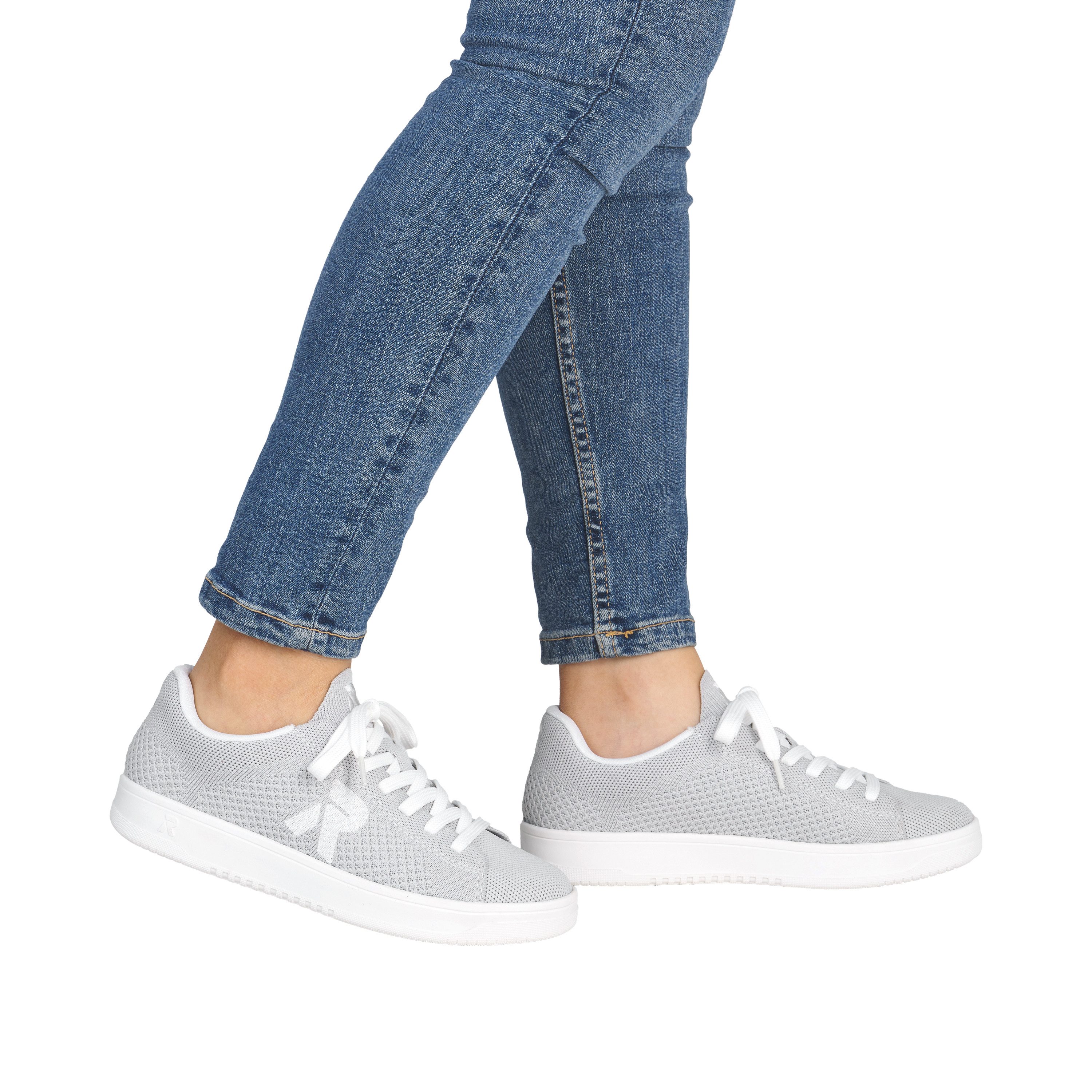 Rieker Sport Plateausneaker Slip-on Sneaker, Halbschuh, Freizeitsneaker mit aufgesetzter Schnürung