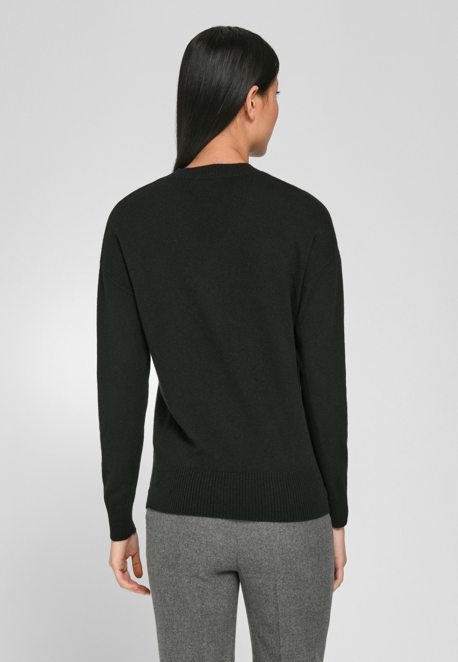 New BLACK Wool mit include Design modernem Strickpullover