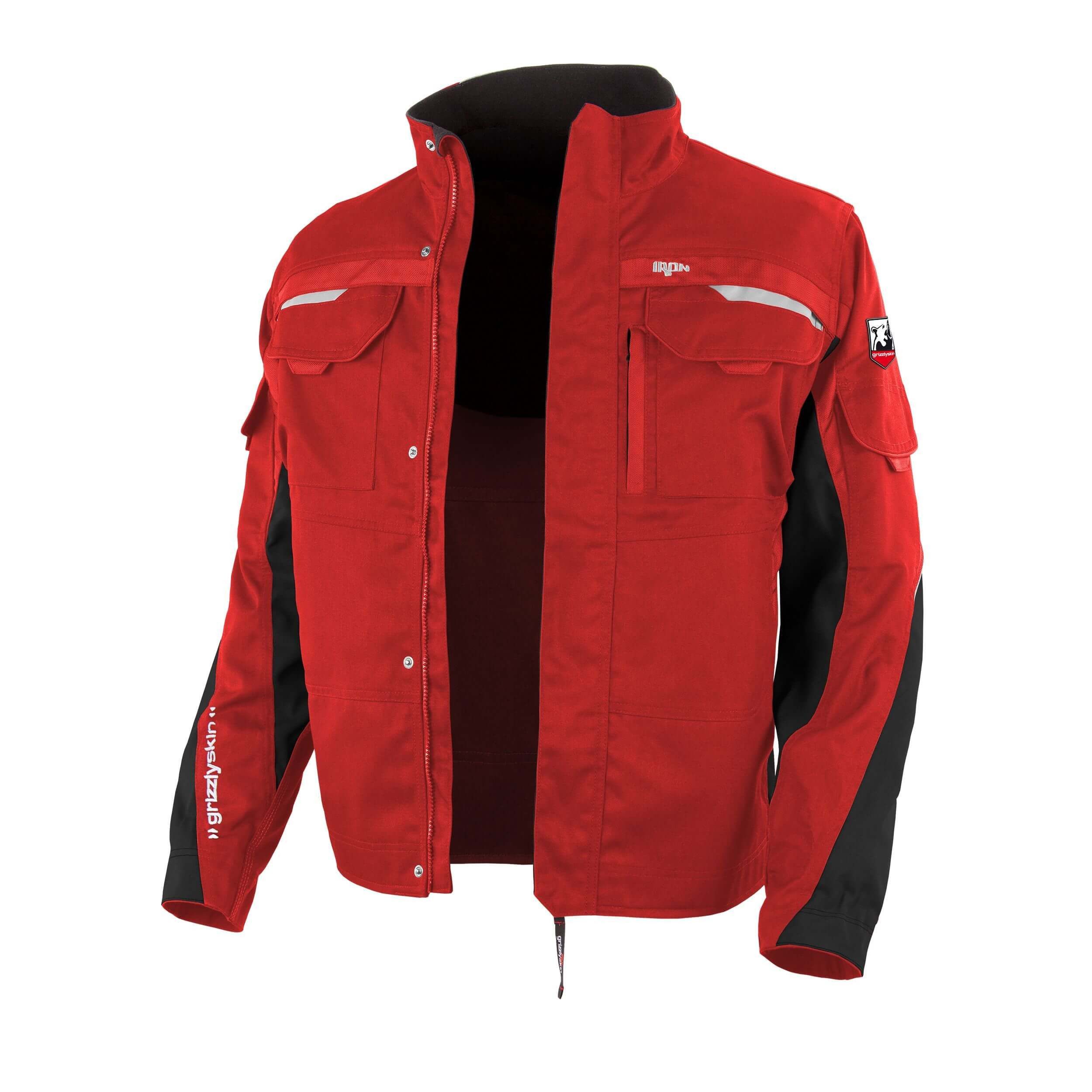Qualitex Workwear Arbeitsjacke Bundjacke "IRON" rot/schwarz, Gr. XL (54/56)