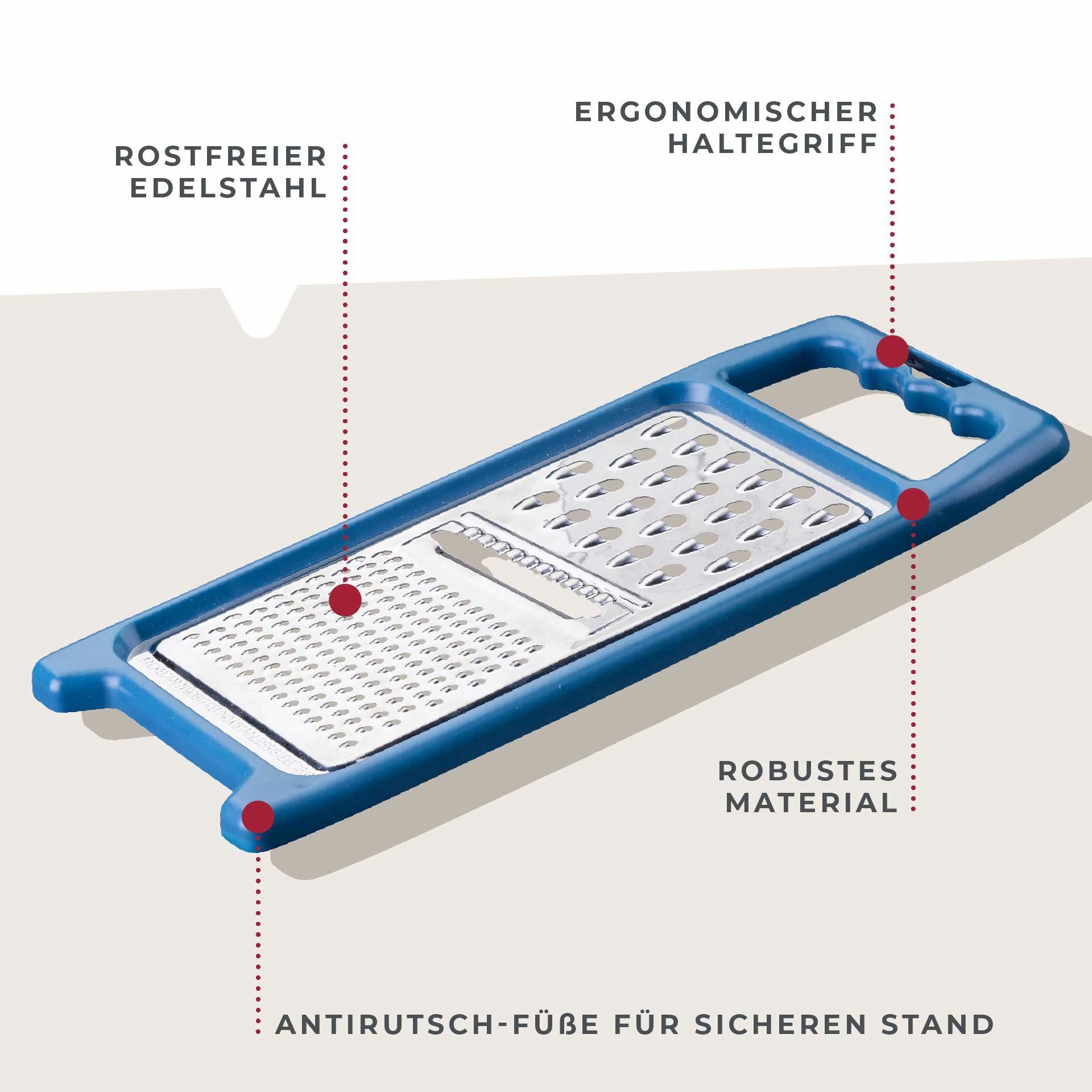 FACKELMANN Küchenreibe Universalreibe, Gemüsereibe, Käsereibe, Hobel, Raspel