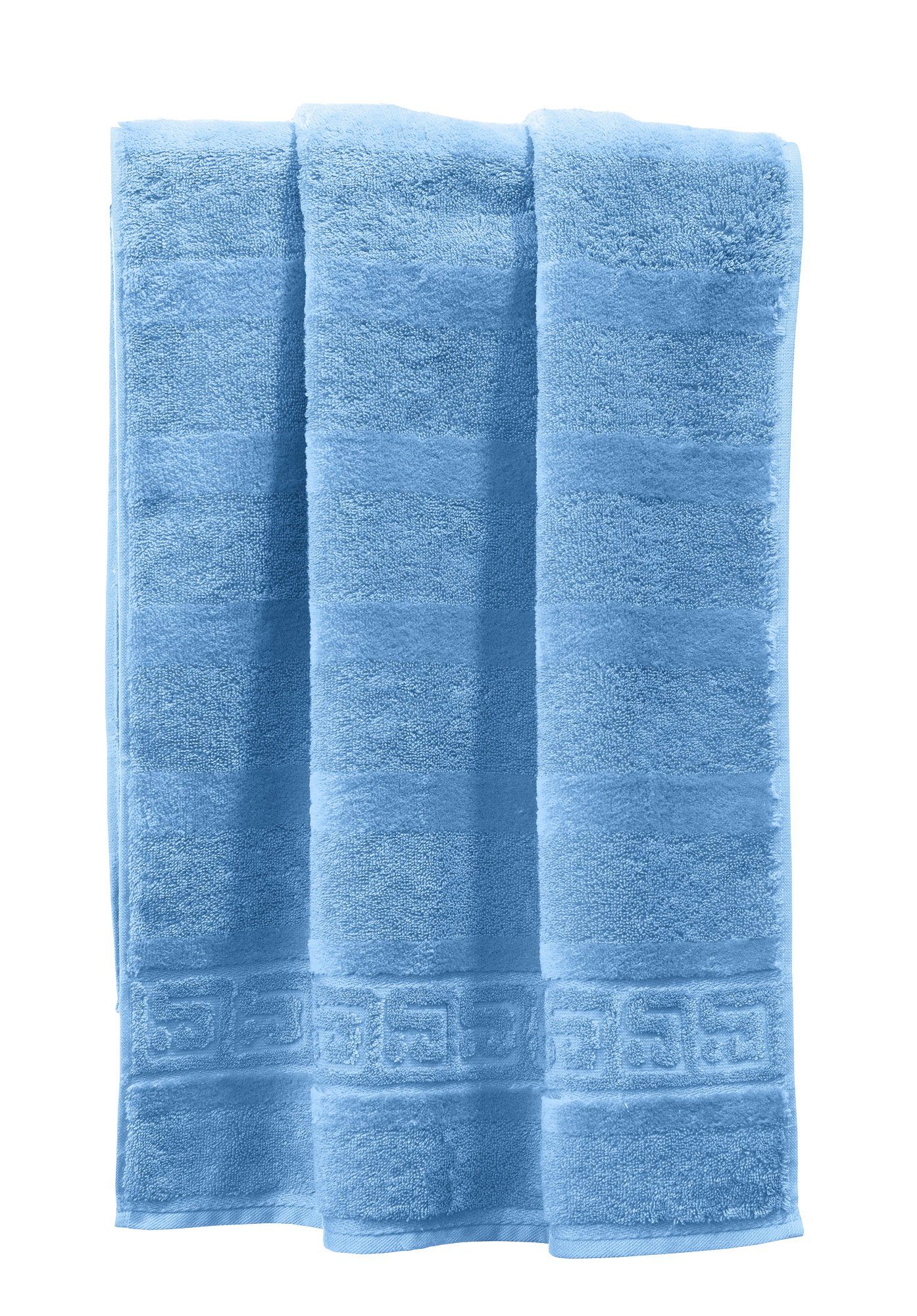 Cawö Duschtuch Duschtuch "1001 Walk-Frottier Noblesse", (1-St), blau Uni Frottier