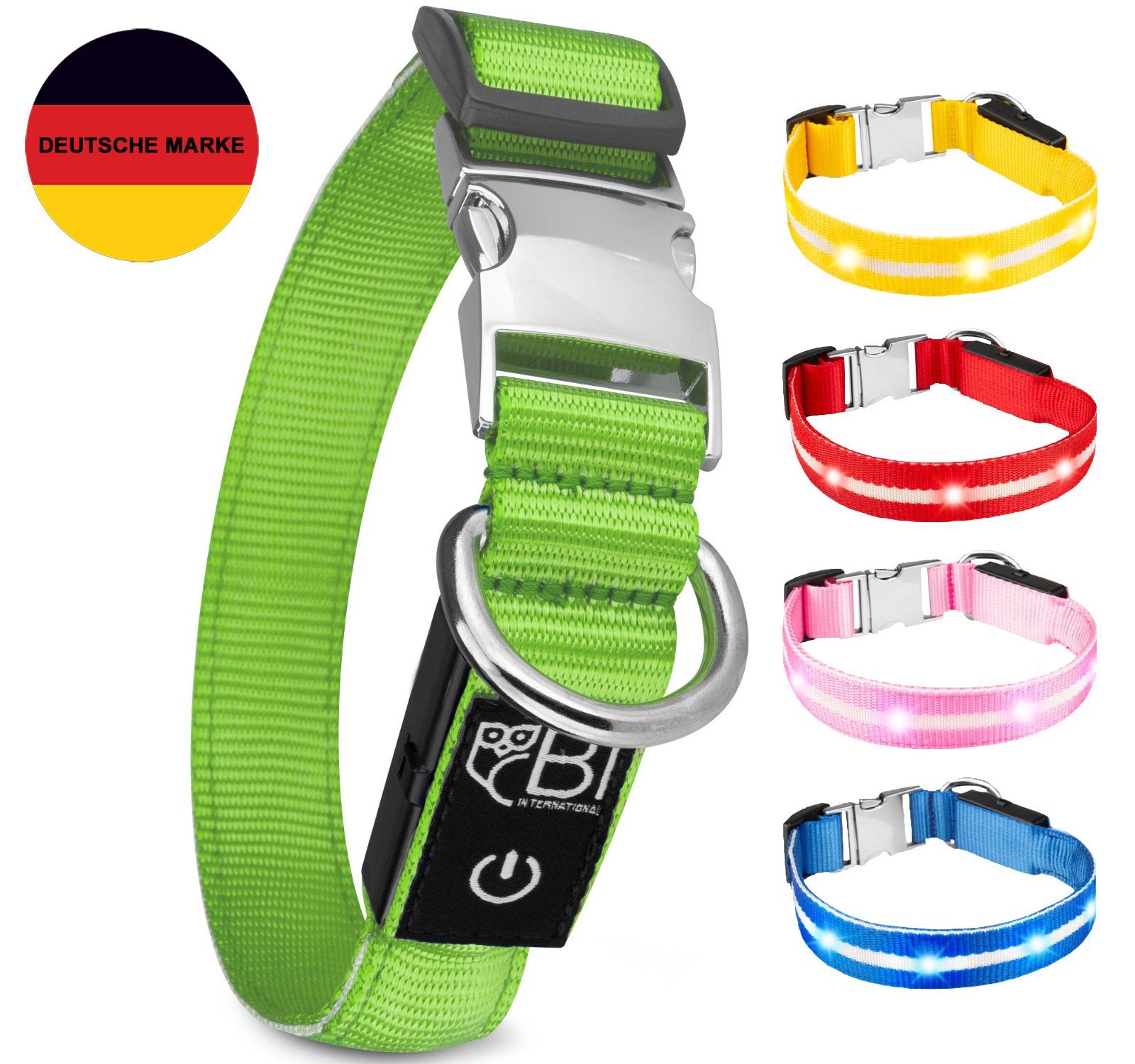 Petsation Hunde-Halsband Leuchthalsband für Hunde [Das Original] Leuchtendes LED Hundehalsband