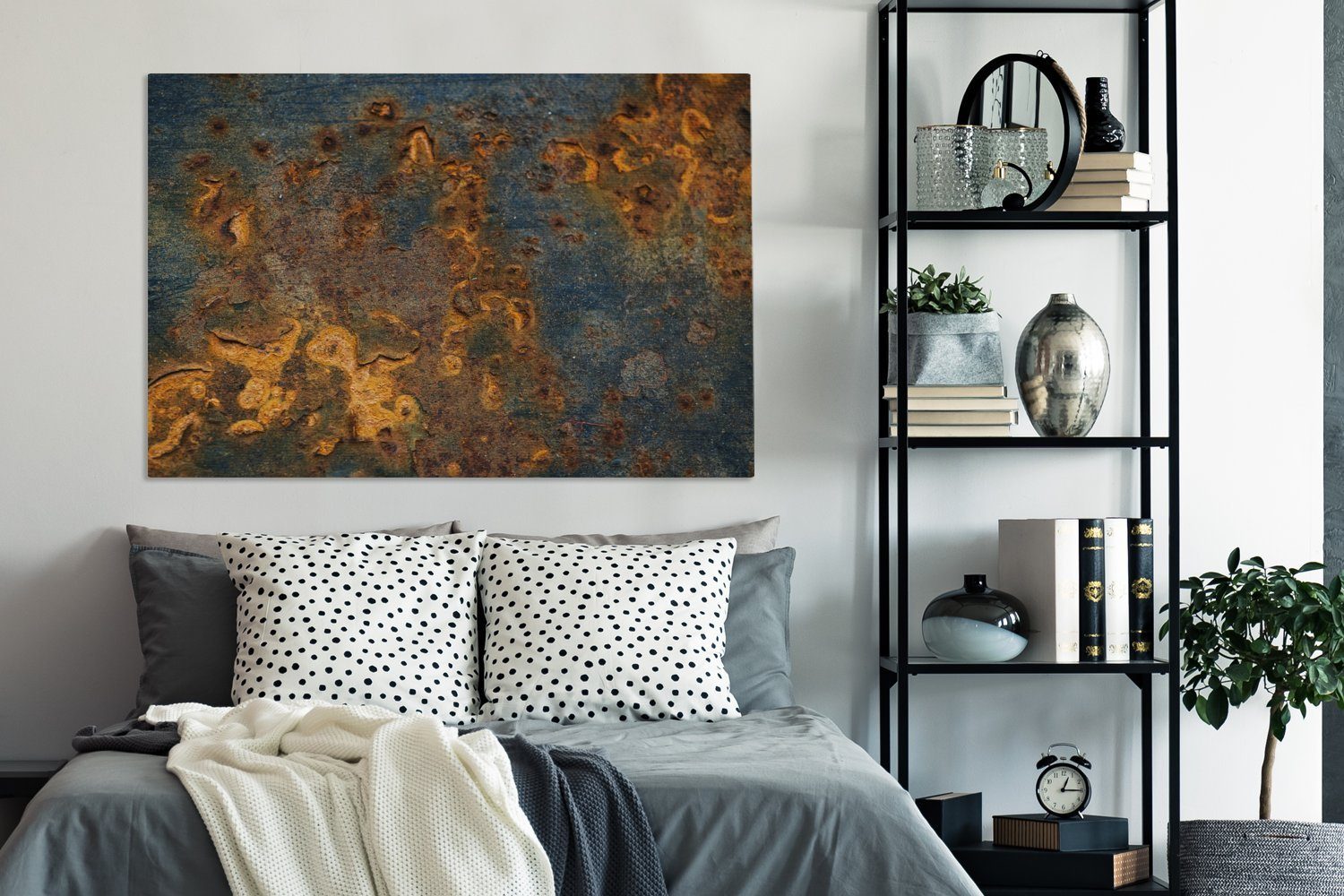 OneMillionCanvasses® Leinwandbild Gold - Rost alle St), Wandbild großes, Wohnbereiche, (1 cm für 120x80 XXL, - Gemälde, Stahl