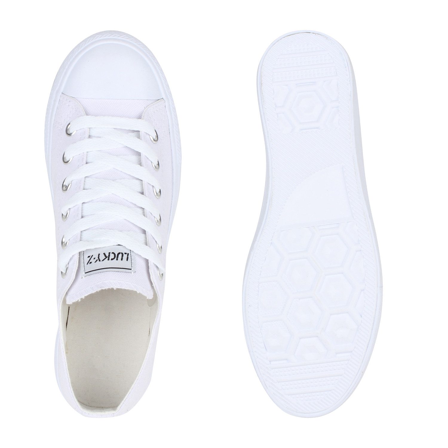 VAN HILL 94237 Sneaker Damen Sneaker Low Canvas Freizeitschuhe Schnürer Basic Sportschuhe