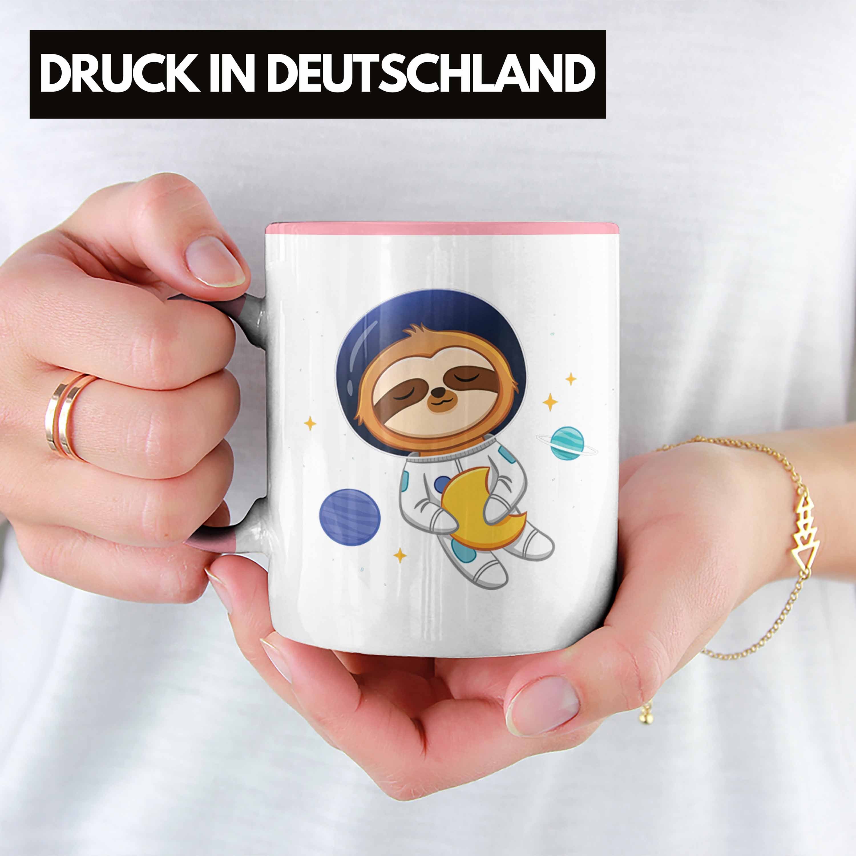 Galaxie Jungs Tasse Geschenk Geschenkidee Coole Süße Trendation Faultier Grafik Rosa Jungen Weltall - Trendation Tasse