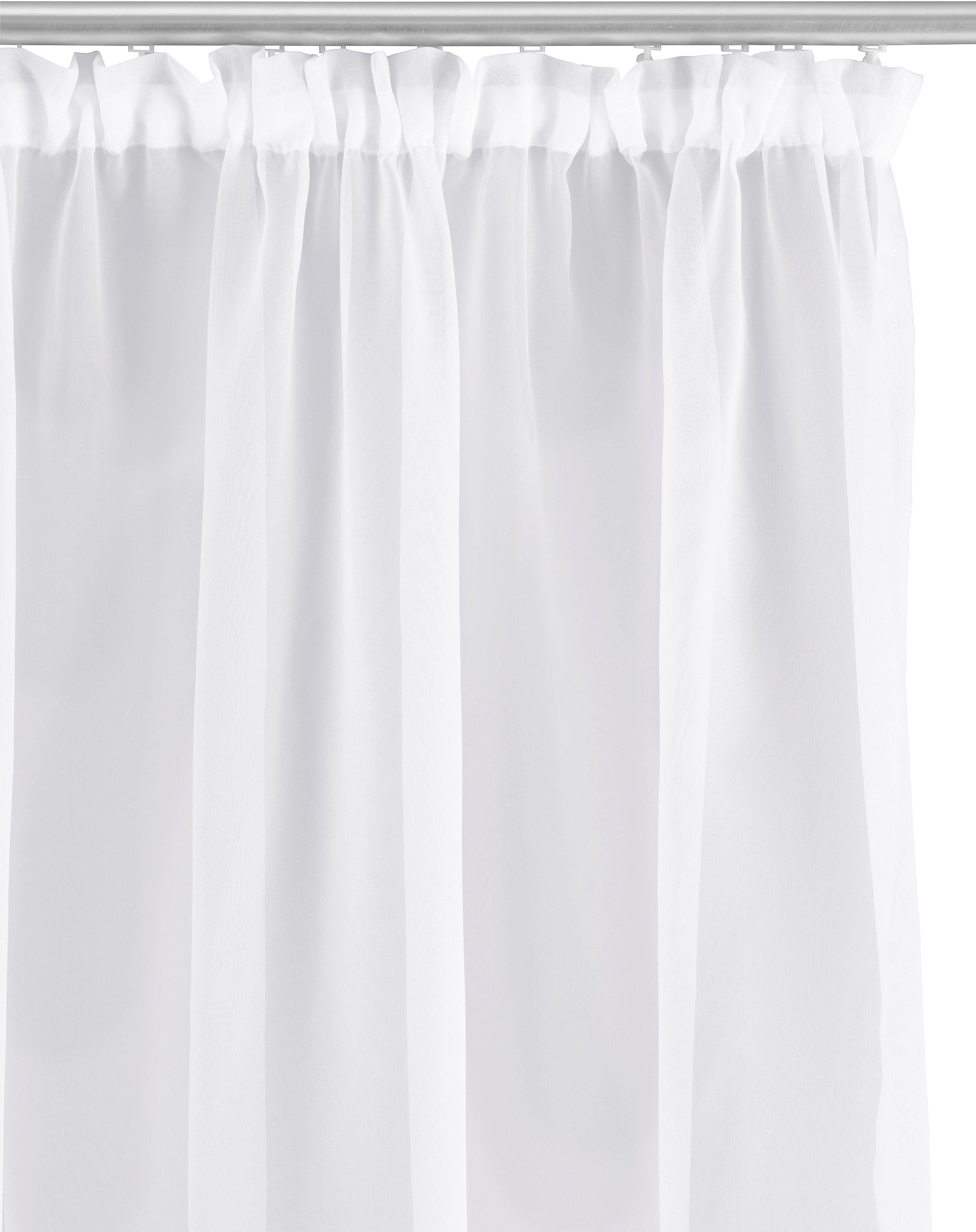 OTTO home Gardine XANA 1er- und 2er-Pack, Kräuselband, Topseller! (2 St), Kräuselband, transparent, Voile, Bestseller, einfarbig, 1 bzw. 2 Schals, pflegeleicht, – Bild 5 von 5