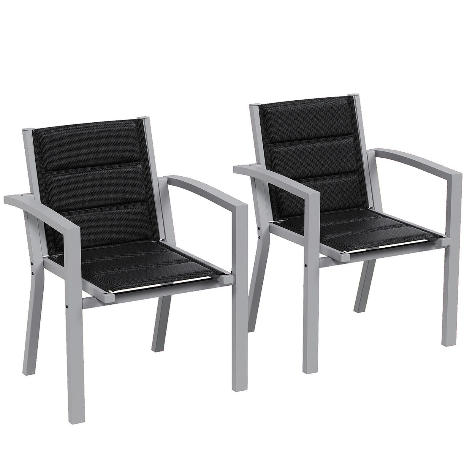 HOMALL Gartenstuhl Stapelstuhl Aluminiumstuhl Terrassenstuhl Camping Stapelbar Hochlehner (Set, 2 St), Bis 160kg Für Esszimmer, Terrasse, Balkon, Garten, 2 Größen 3 Farben