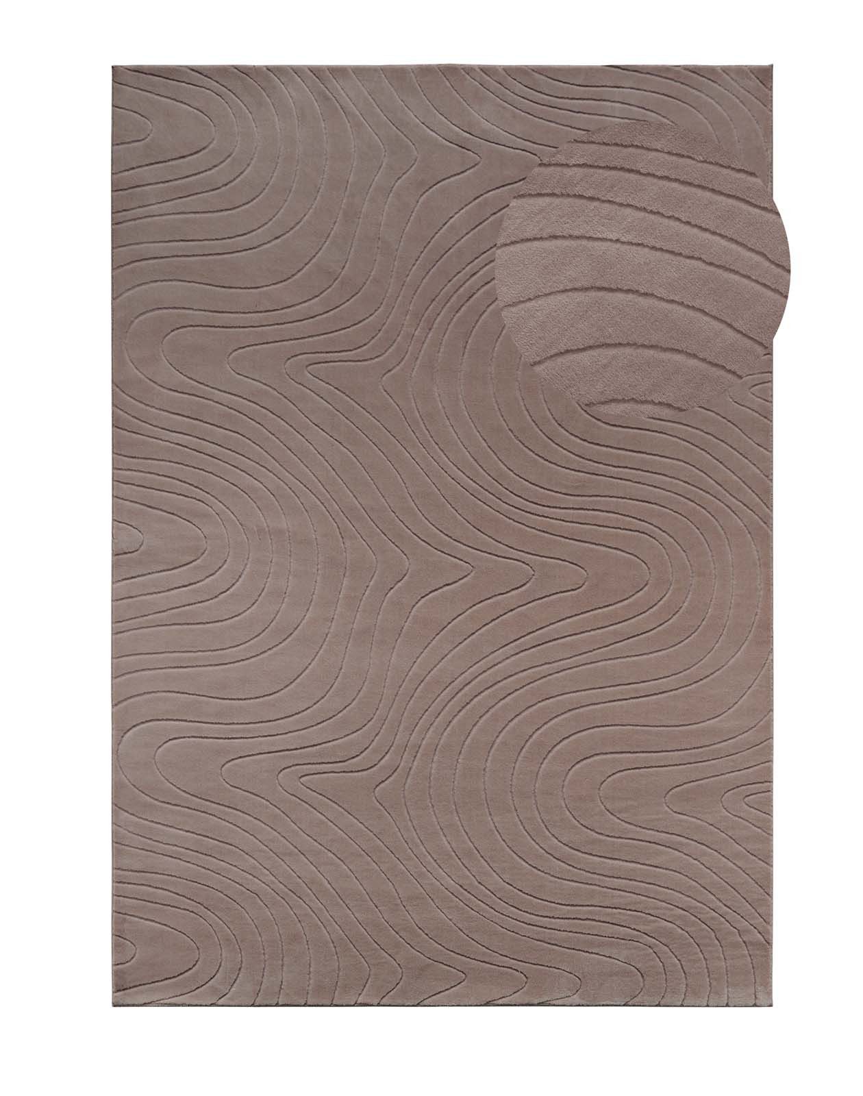 TaraCarpet Teppich TaraCarpet Homestyle 397 Organic, rechteckig, Höhe: 10 mm, Organic hoch-tief weich waschbar taupe 50x80 – Bild 3 von 5