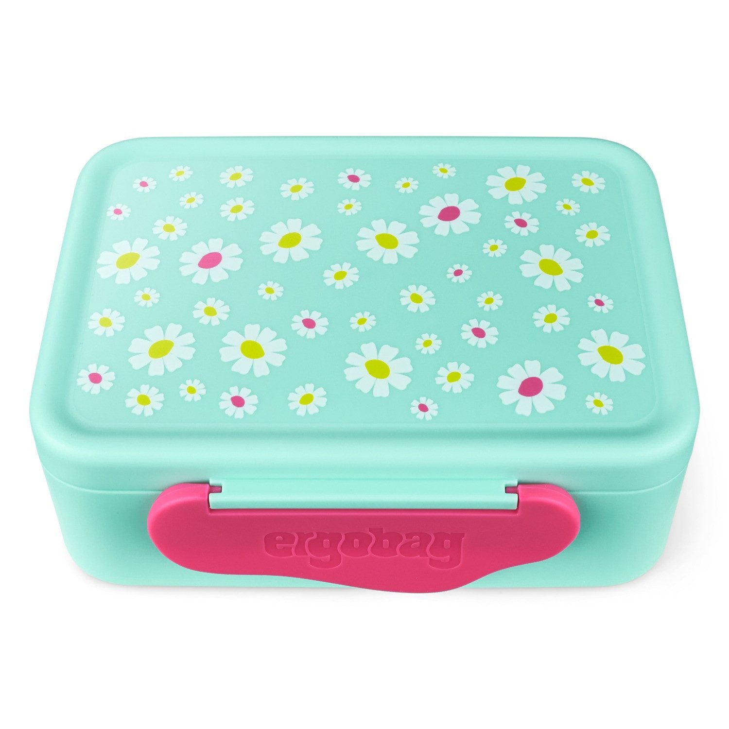 ergobag Trinkflasche Kunststoff Brotdose Blümchen, Brotbox, Lunchbox, Pausenbox, Snackbox