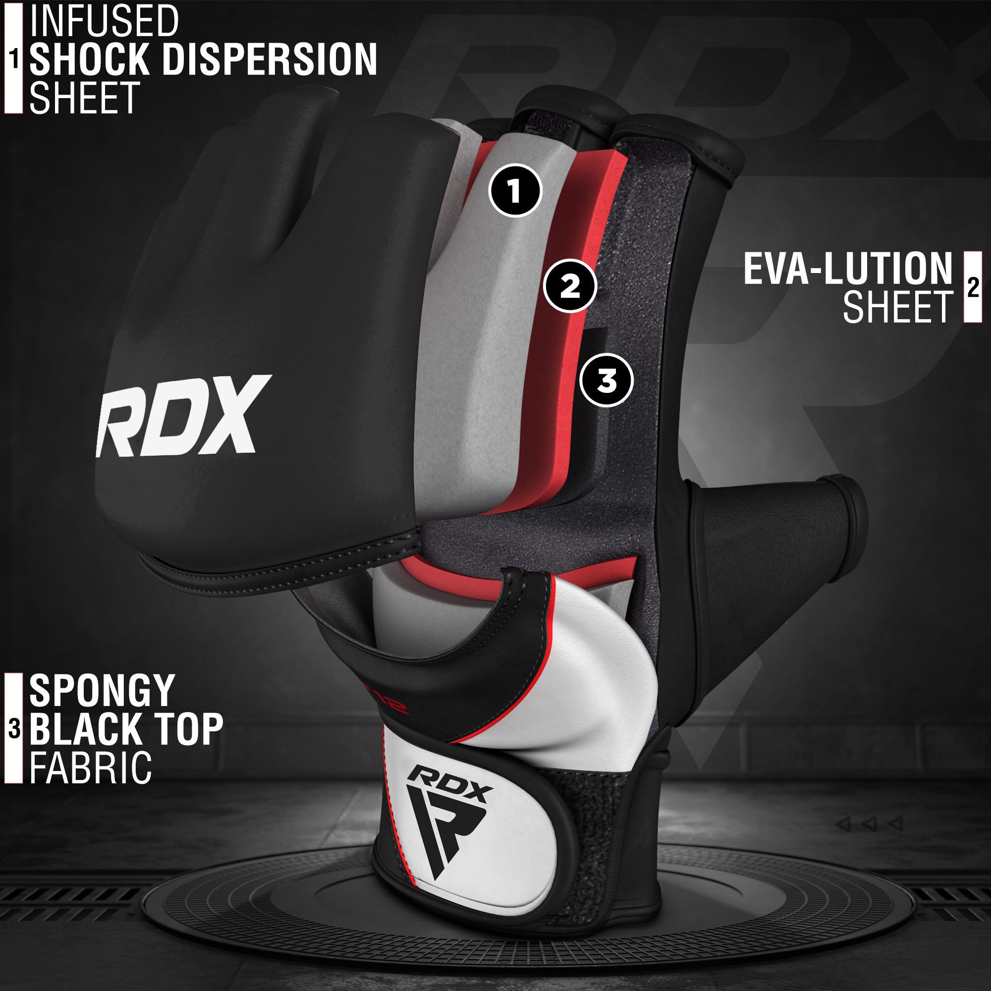 RDX Sports MMA-Handschuhe RDX Professionelle MMA Handschuhe, MMA Gloves Kampfsport Boxsack – Bild 5 von 5