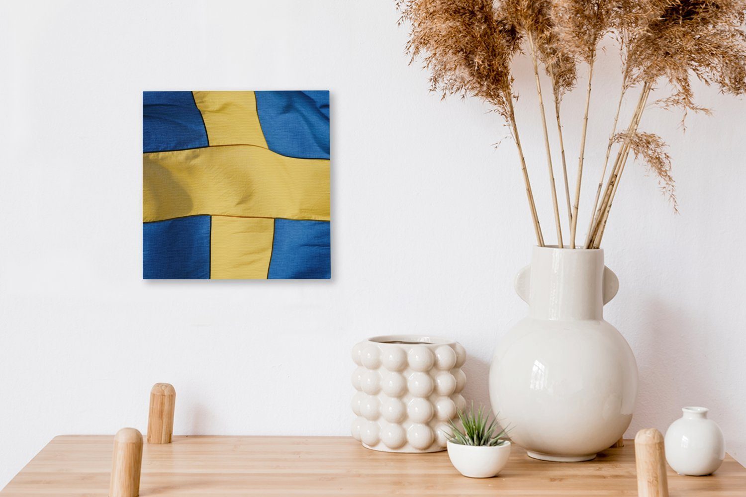 St), der Wohnzimmer Bilder von Schweden, für OneMillionCanvasses® Leinwandbild (1 Nahaufnahme Leinwand Schlafzimmer Flagge