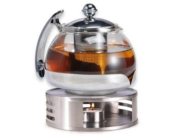 Gravidus Teekanne Teekanne Glas mit Edelstahl Stövchen ca. 1,2 Liter