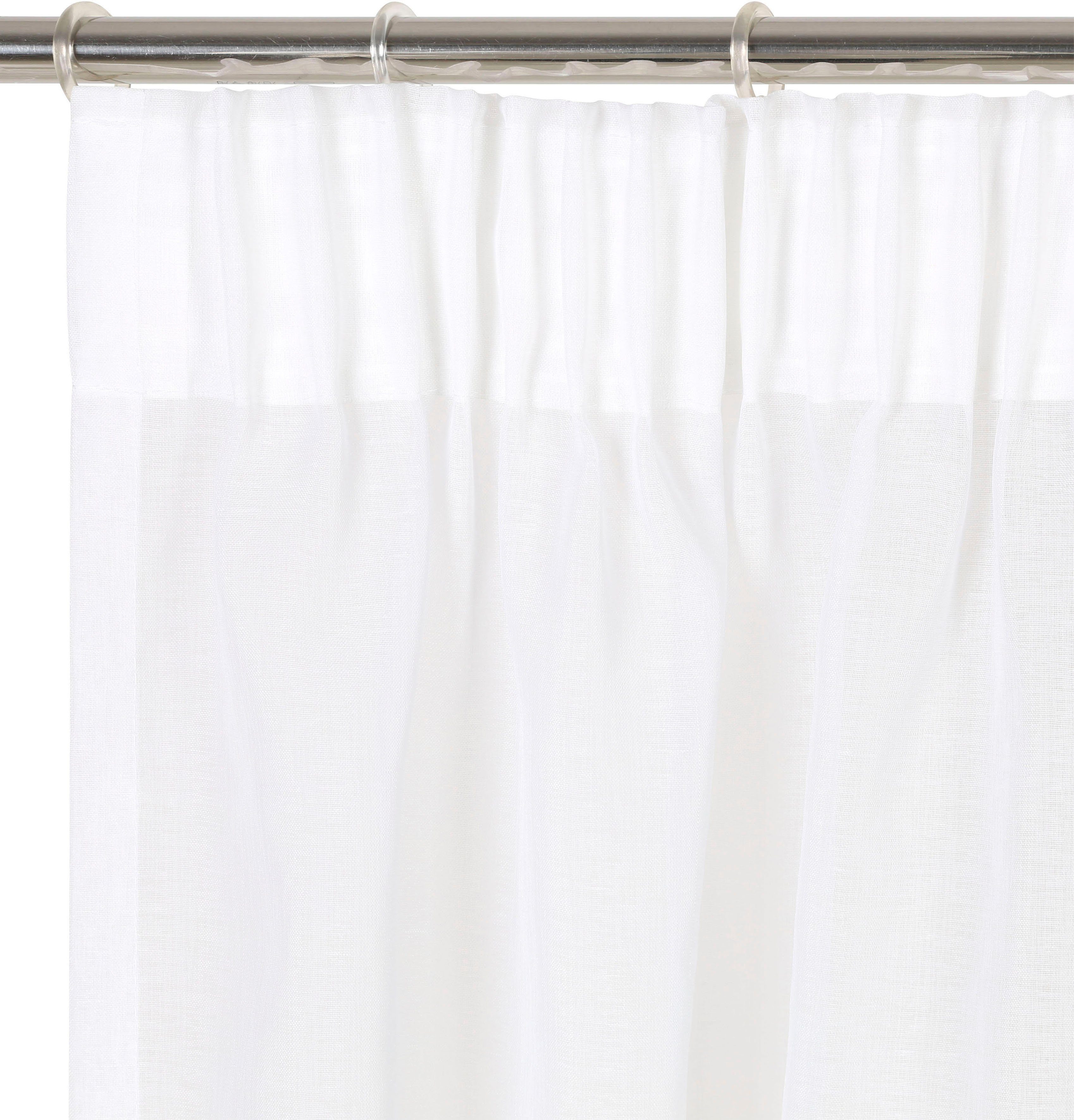 Gardine Dolly, my home, transparent, gewebt Polyester, transparent, (1 St), Multifunktionsband glatt, weiß