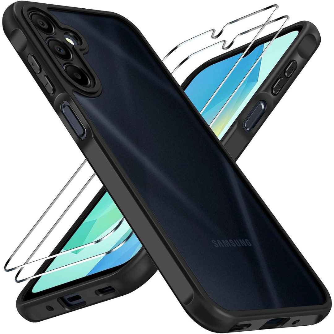 Smartphone-Hülle + 2X Schutzglas für Samsung Galaxy A16 4G/5G Panzerfolie Display Case