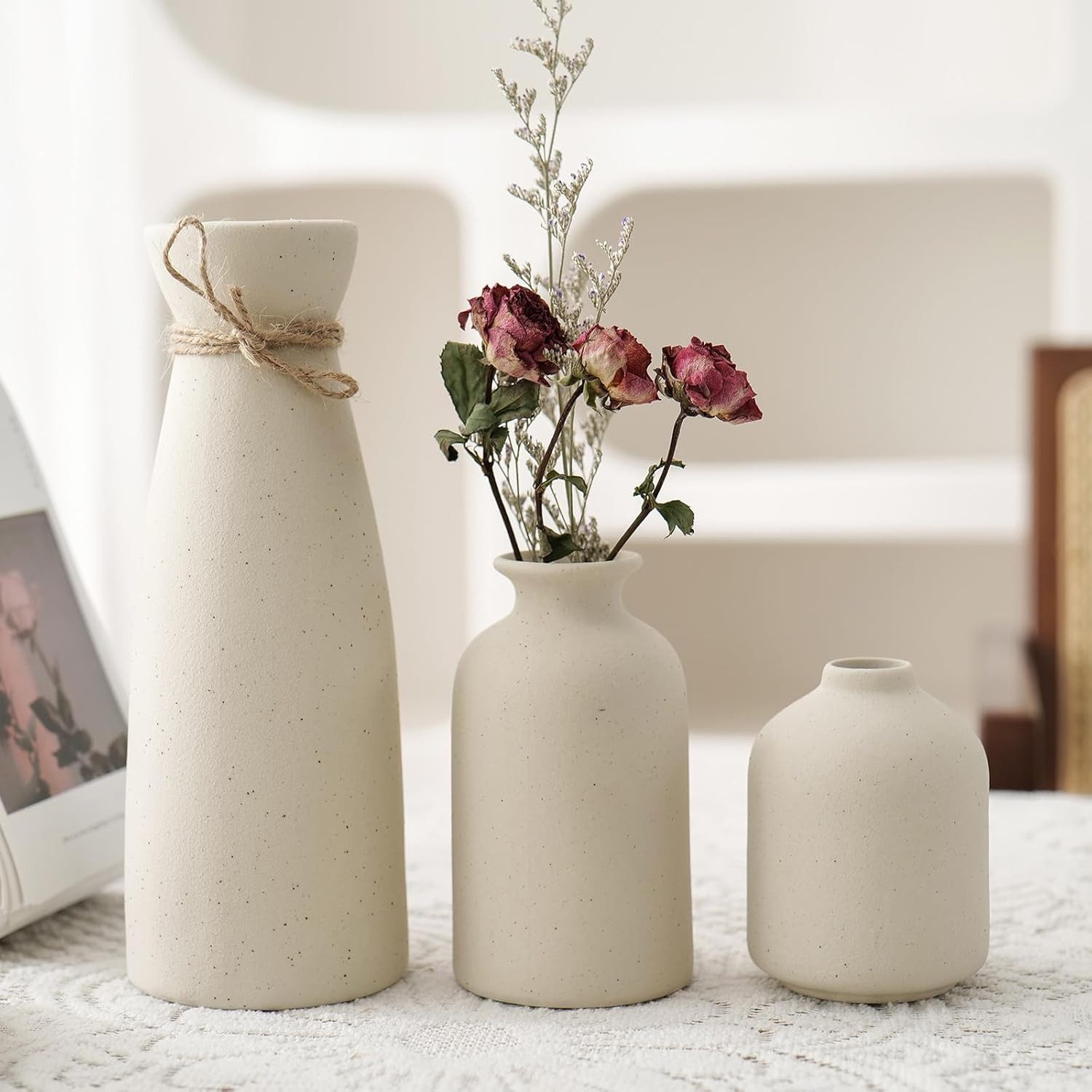 BlingBin Dekovase Keramik Vasen 3er-Set Kleine günstig online kaufen