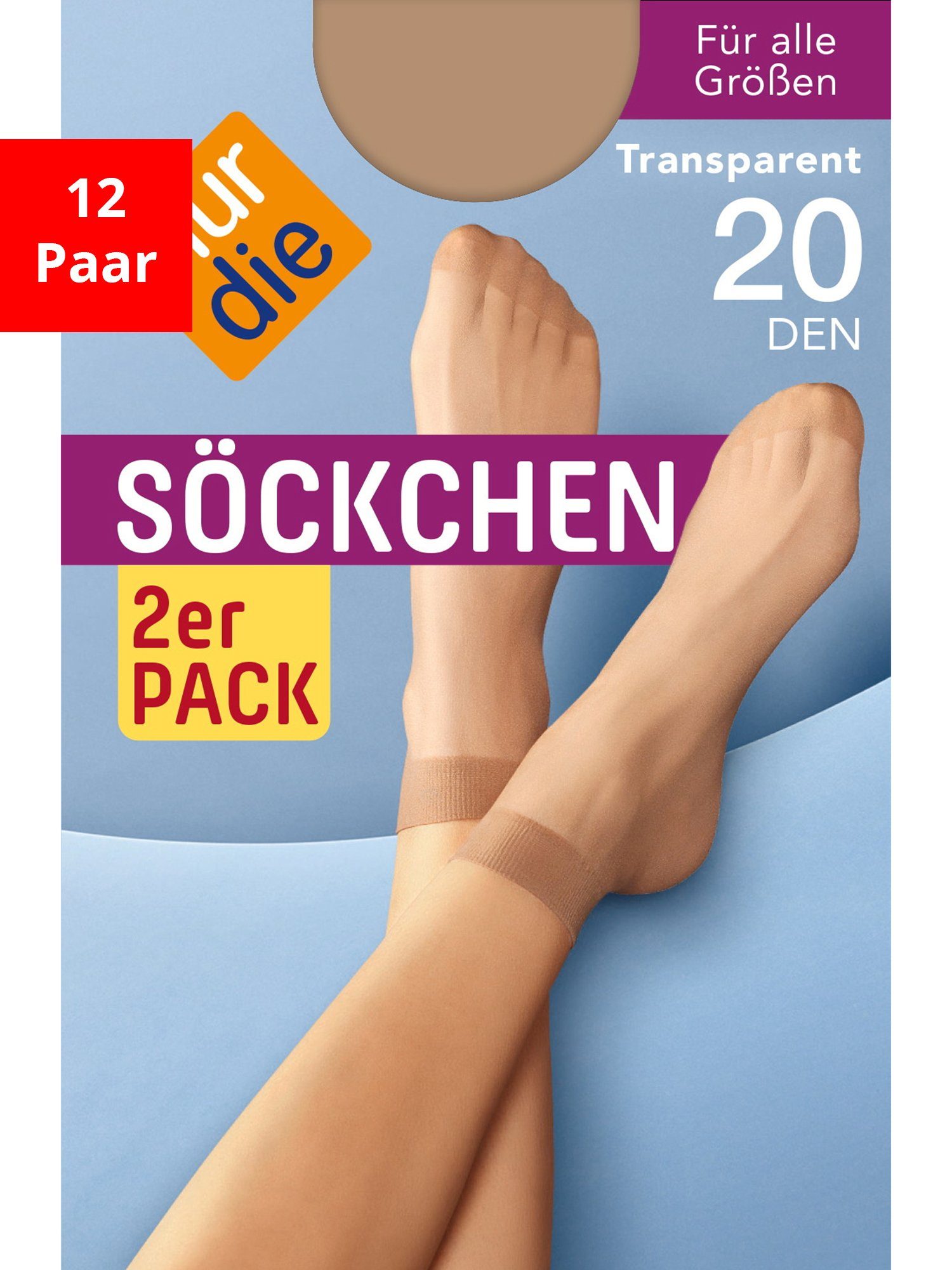 Nur Die Sneakersocken Söckchen 20 DEN (12-Paar)