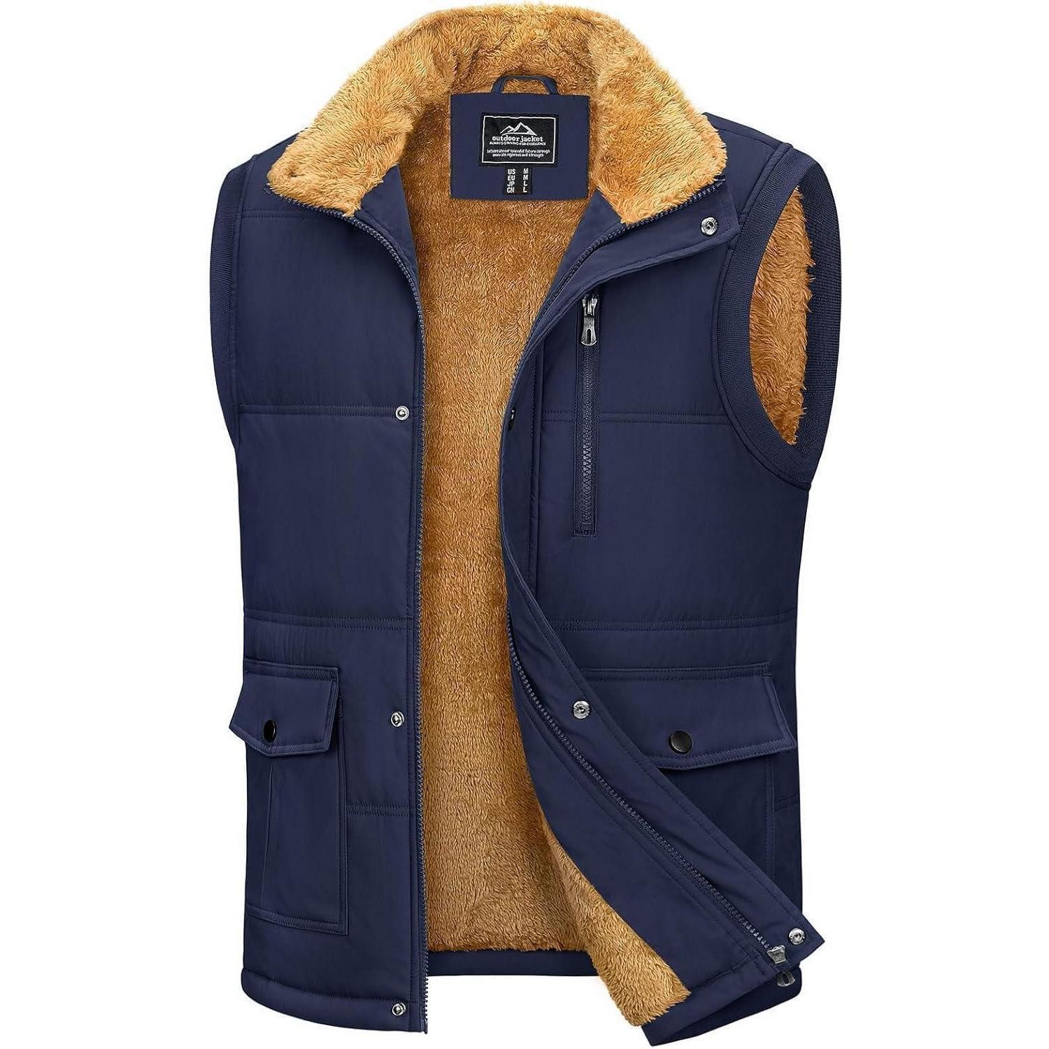 LuxusKollektion Fleeceweste Winterweste Herren Gefüttert Outdoor Fleeceweste Ärmellos Thermo 3XL