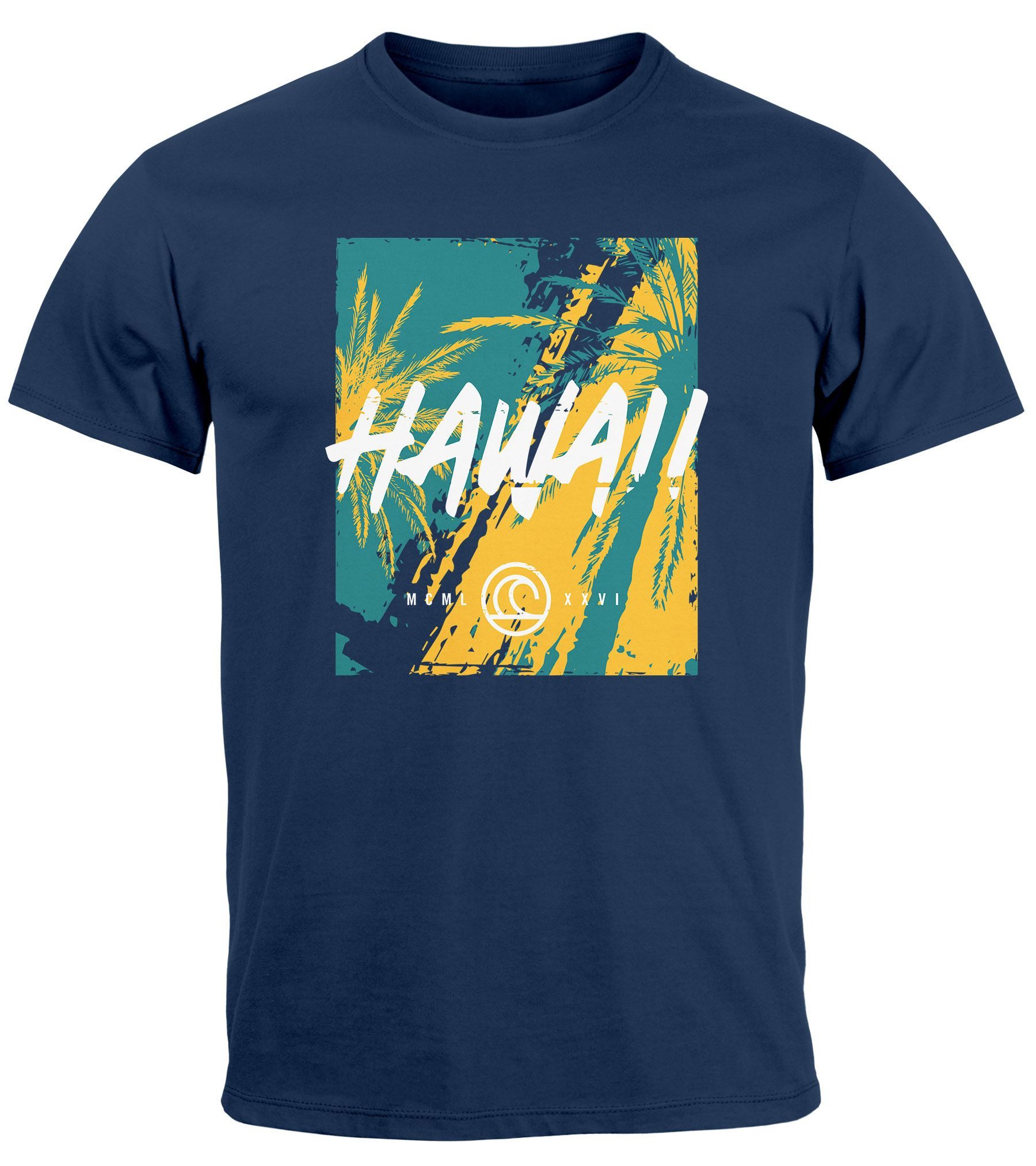 Neverless Print-Shirt Herren T-Shirt Hawaii Surfing günstig online kaufen