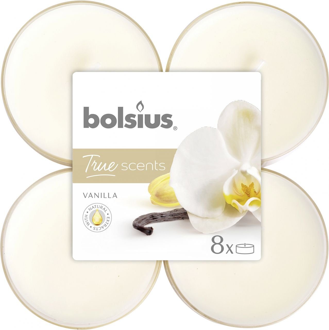 Bolsius Teelicht Bolsius Duftteelichter Maxi Vanille, günstig online kaufen