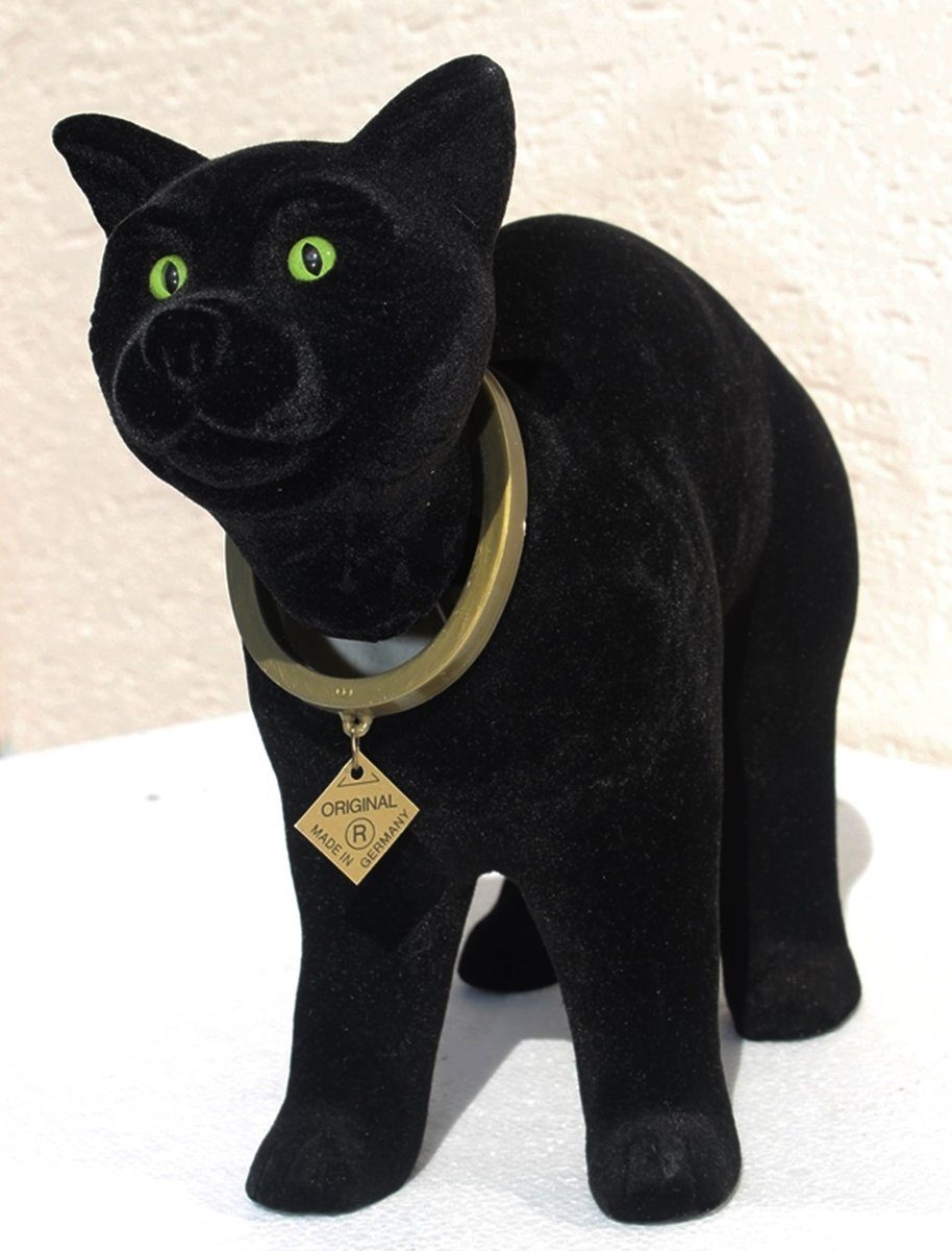 Rakso Oskar Schneider GmbH Katze mit Dekofigur groß schwarz Wackelfigur 23 H Wackelkopf Tierfigur cm