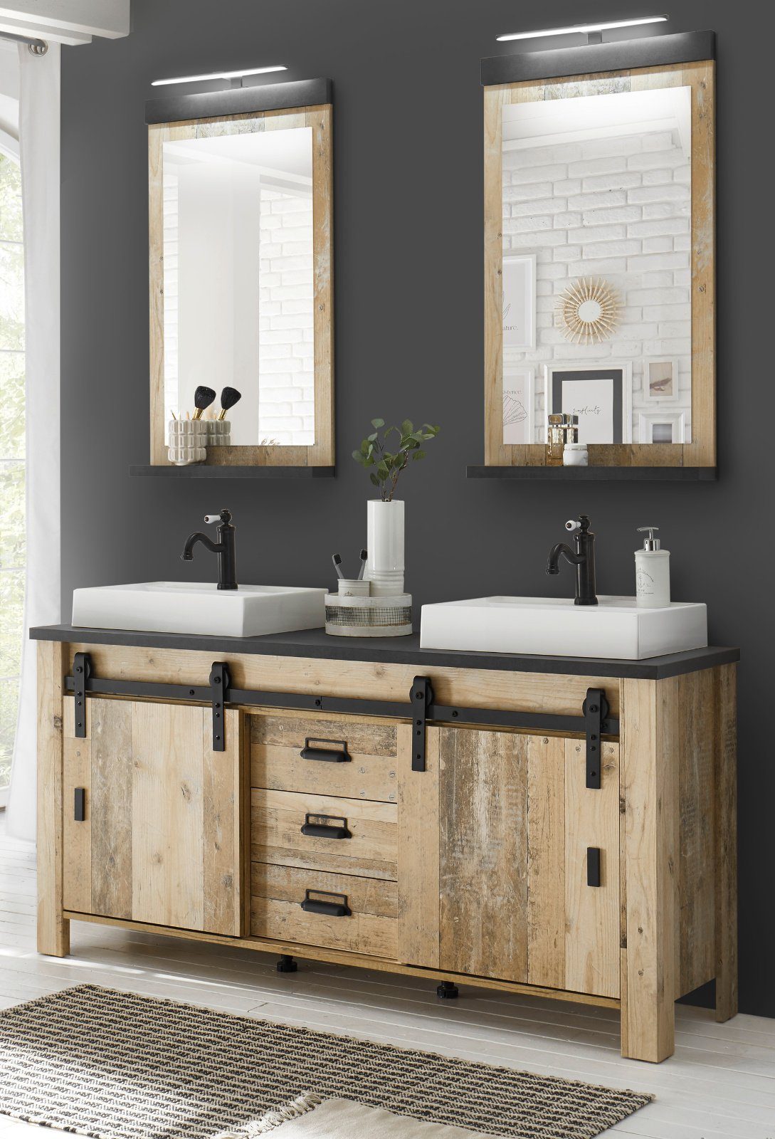 Furn.Design Badezimmer-Set Stove, (Doppelwaschtisch 164 cm, günstig online kaufen