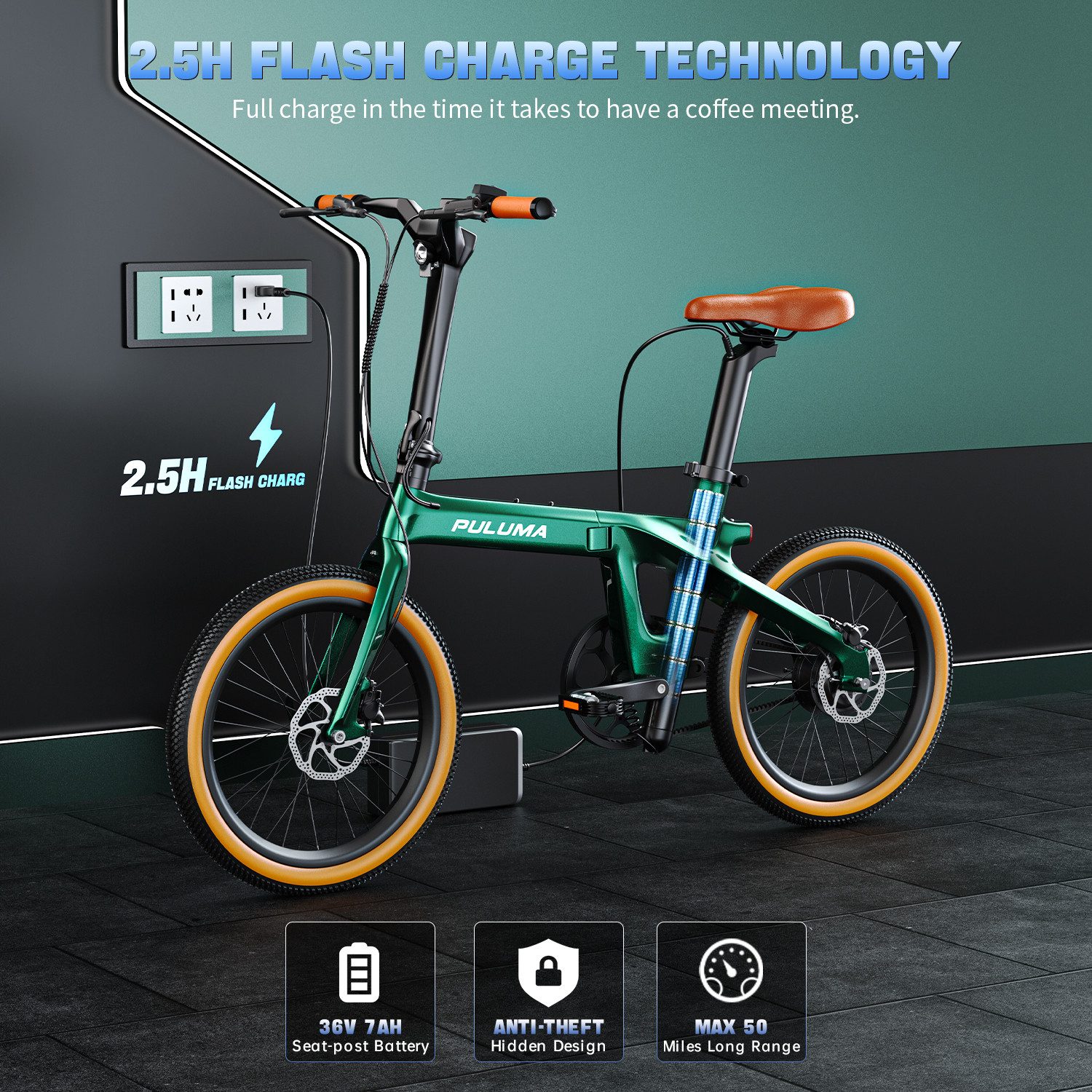Vankel E-Bike Cityrad Leichtes Carbon-Falt-E-Bikes, Max.60km, Damen u. Herren, Pedelec 252Wh, 1 Gang, Kettenschaltung, Heckmotor, 252 Wh, Elektrofahrrad 150 - 185cm, Leicht nur 14,2kg, ebike Herren/Damen