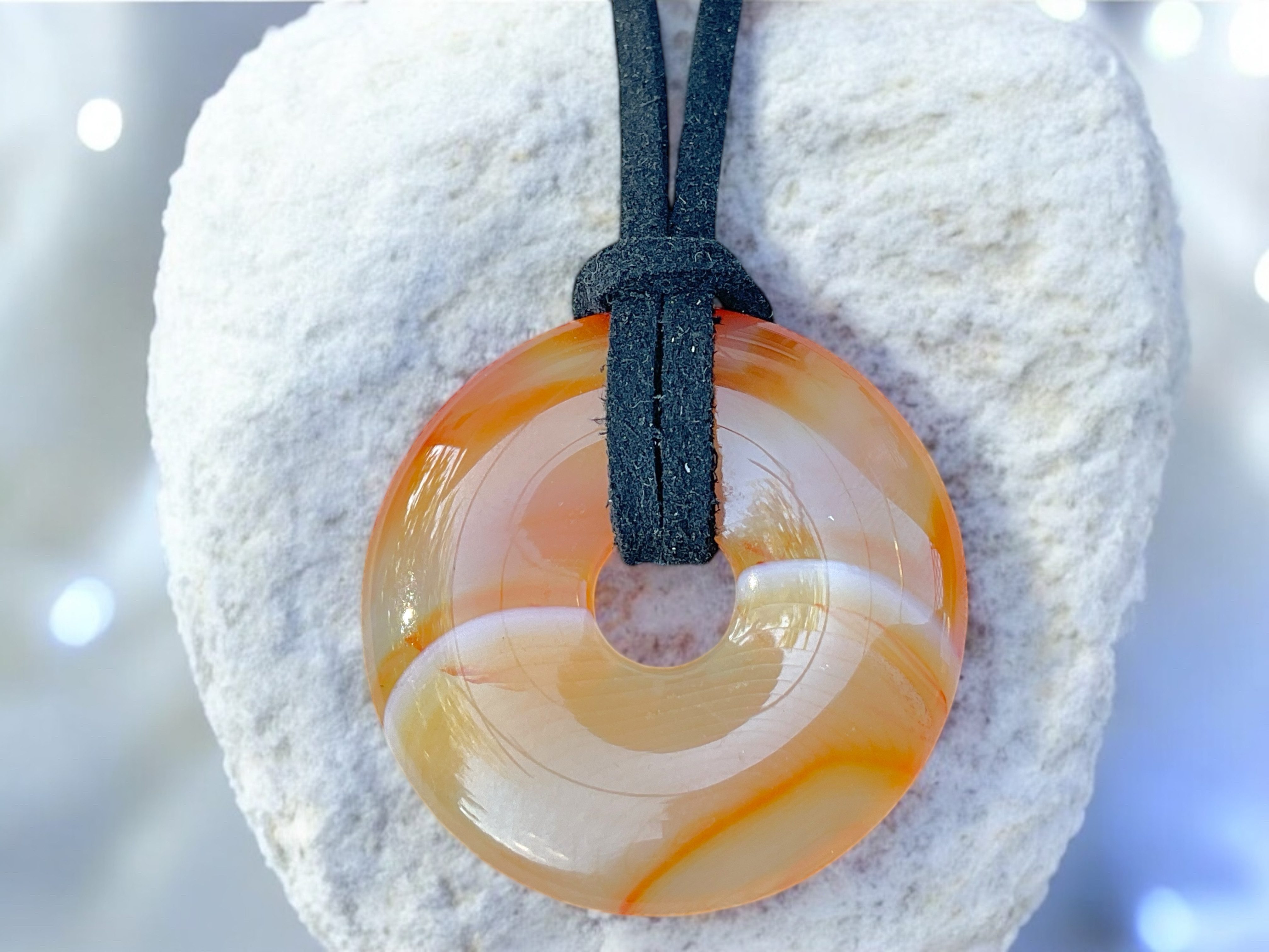 Steinfixx® Lange Kette echter Edelsteindonut 30 mm, incl. Geschenkbox, viel günstig online kaufen