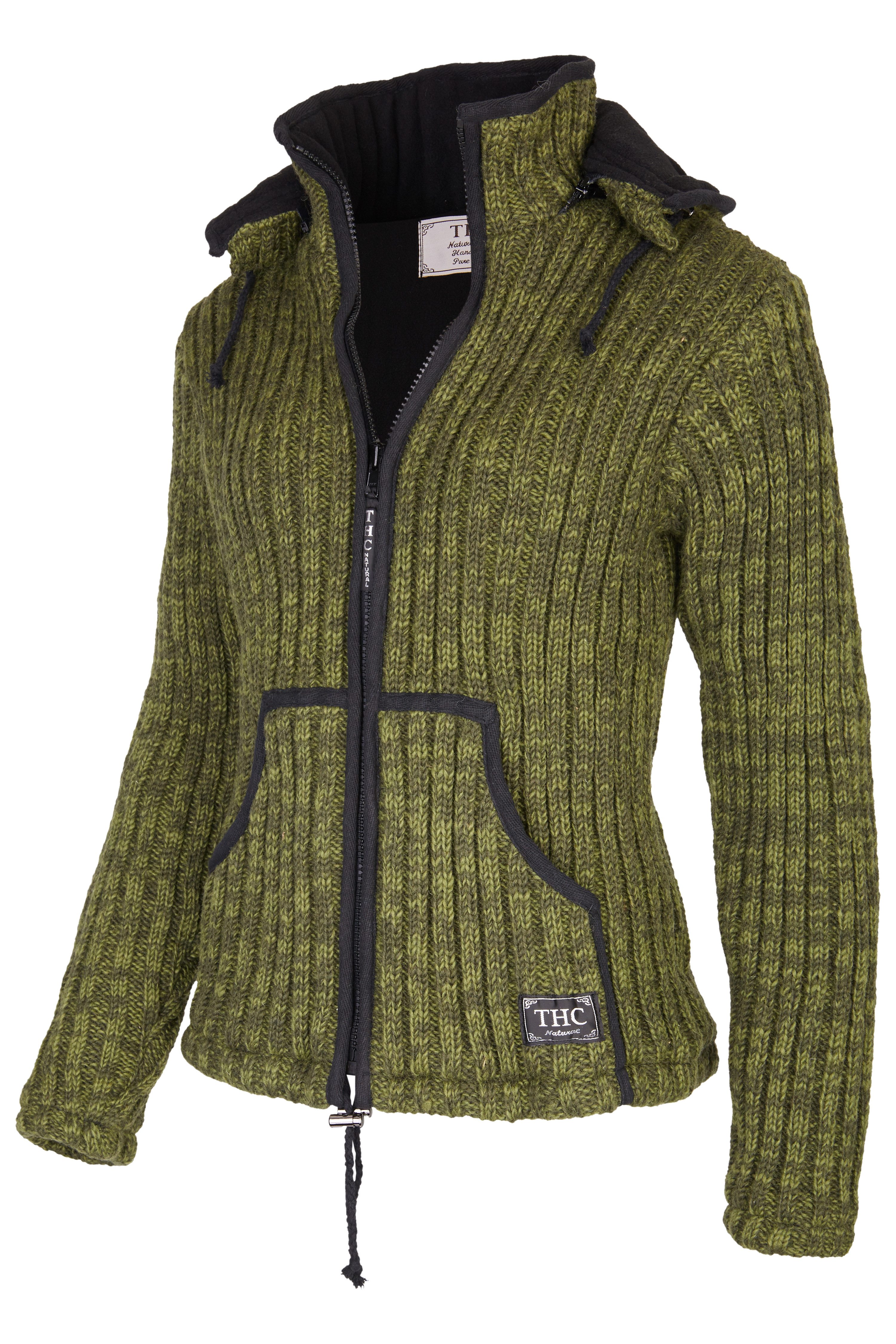 THC Natural Line Strickjacke Schafwollstrickjacke grün 720 (1 Stück, 1-tlg. günstig online kaufen