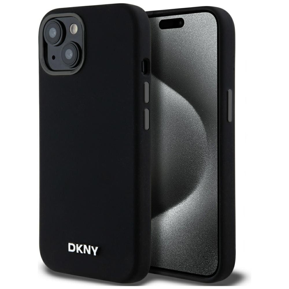 DKNY Handyhülle Silikon MagSafe Schutzhülle, MagSafe-kompatibel, Metalllogo, Flüssigsilikon