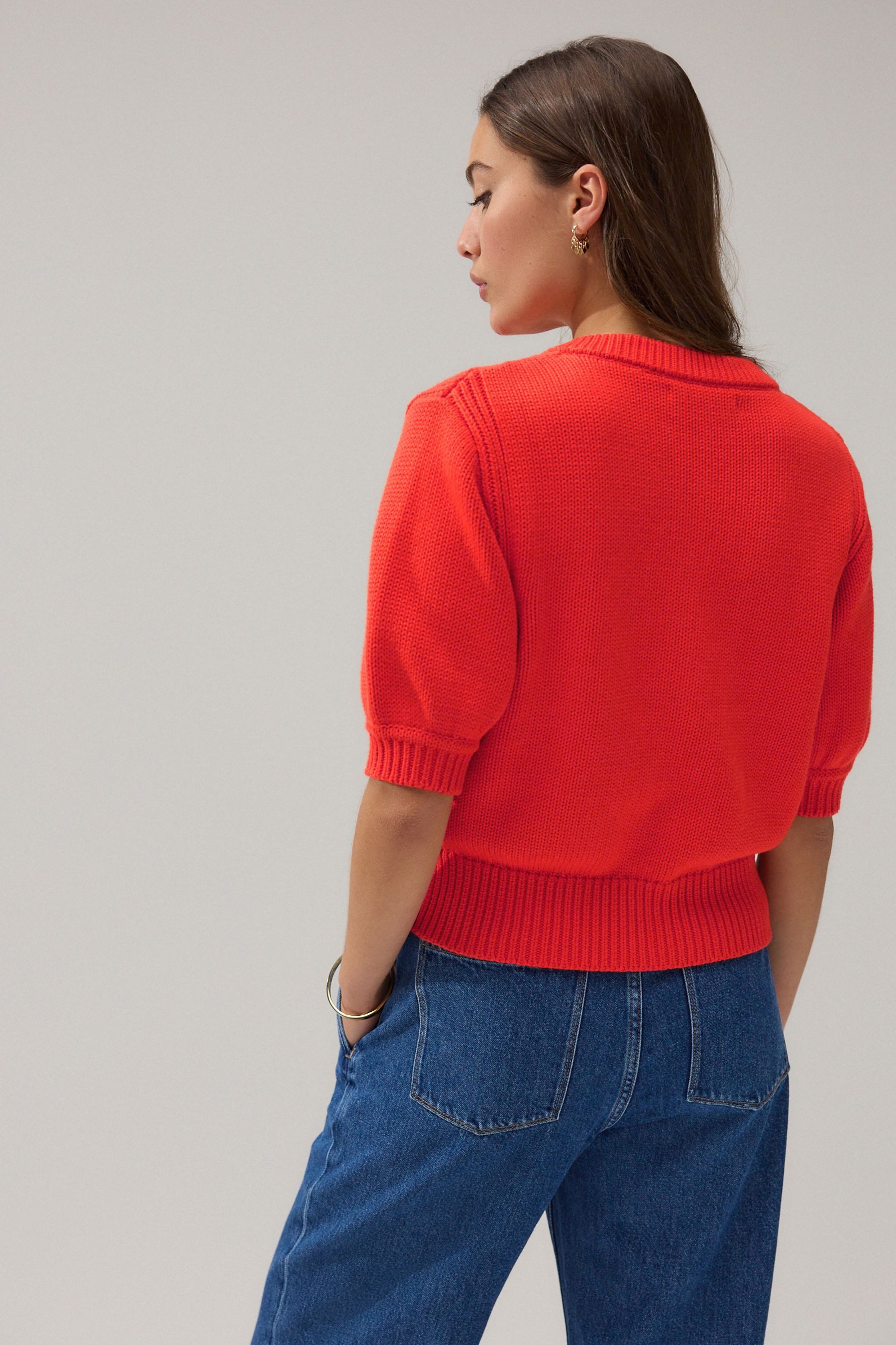 Next Strickjacke Kurzärmelige Strickjacke mit Knopfverschluss günstig online kaufen