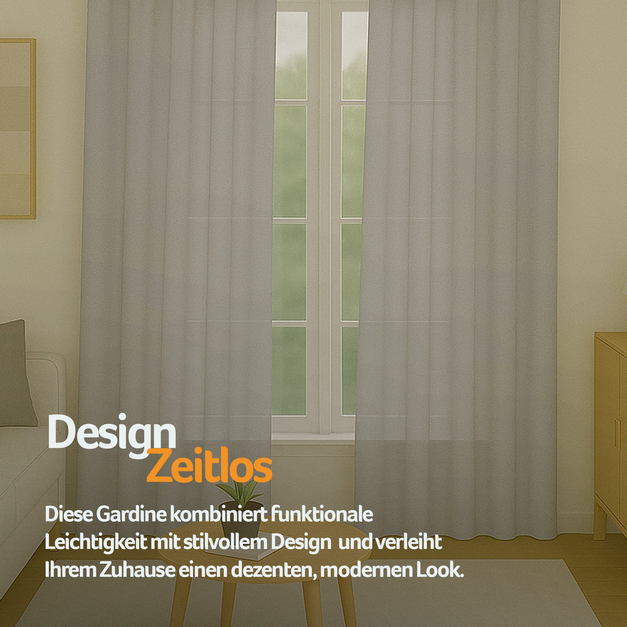 Bestlivings Gardine "Ellen" mit Universalband (2 St), Kräuselband, blickdicht, in moderner Satin-Optik, einfarbig, modern, waschbar bei 30°C – Bild 5 von 5
