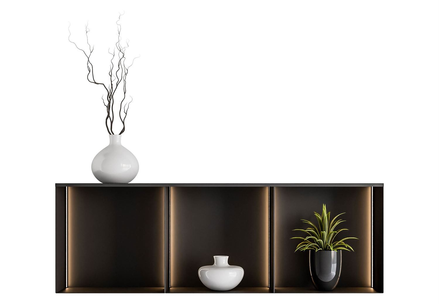Lookway Regal QUADRO II aus Metall mit LED-Beleuchtung